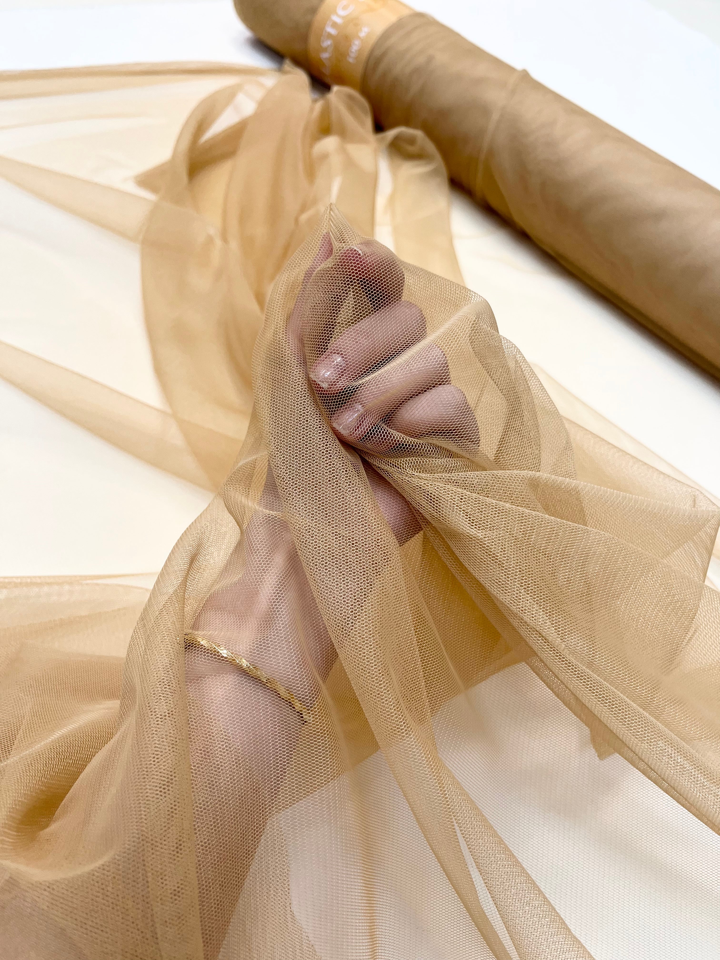 Open Nude Elastic Tulle - 1.5 m Width