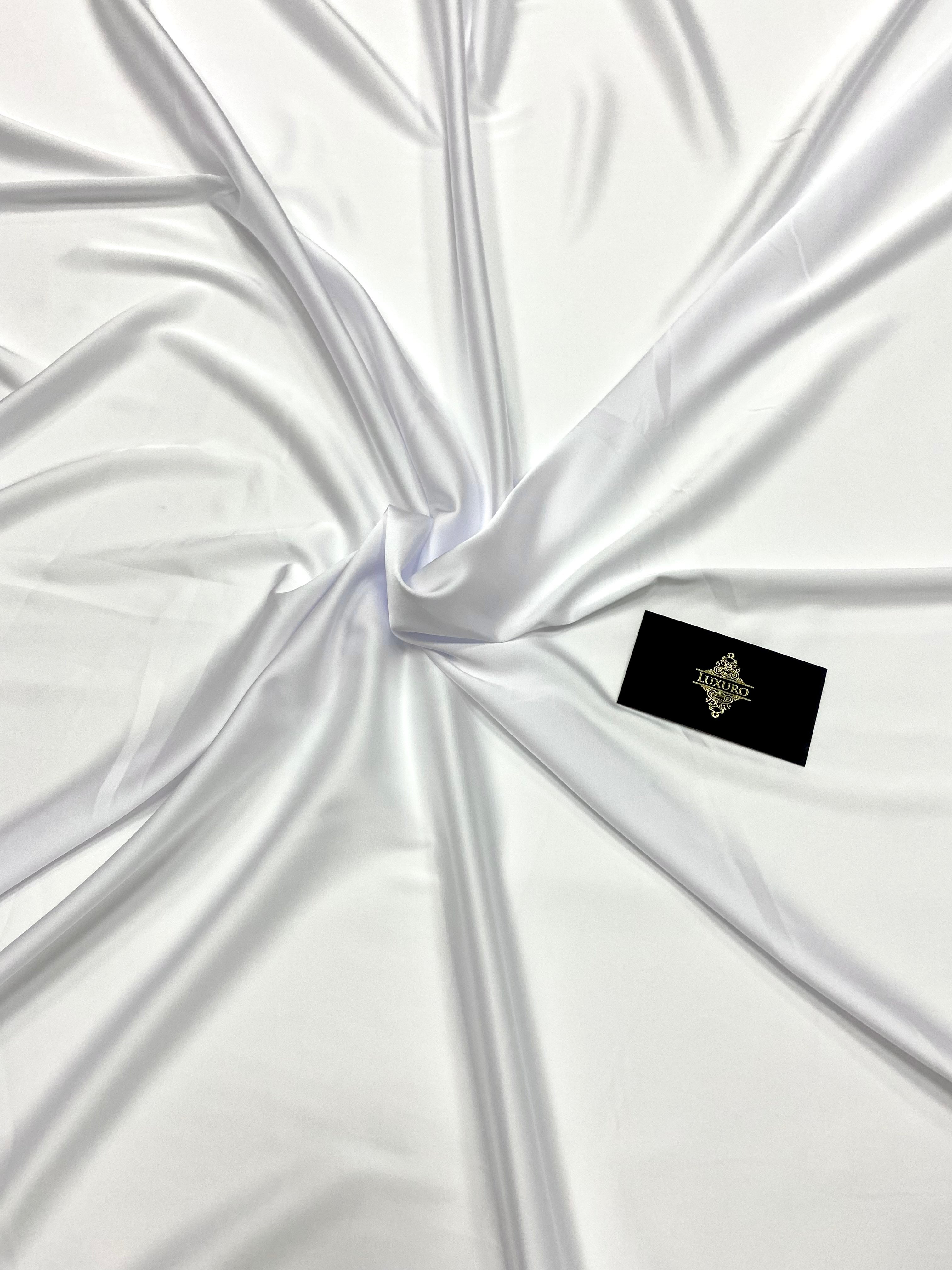Premium Silky Elastic Satin White