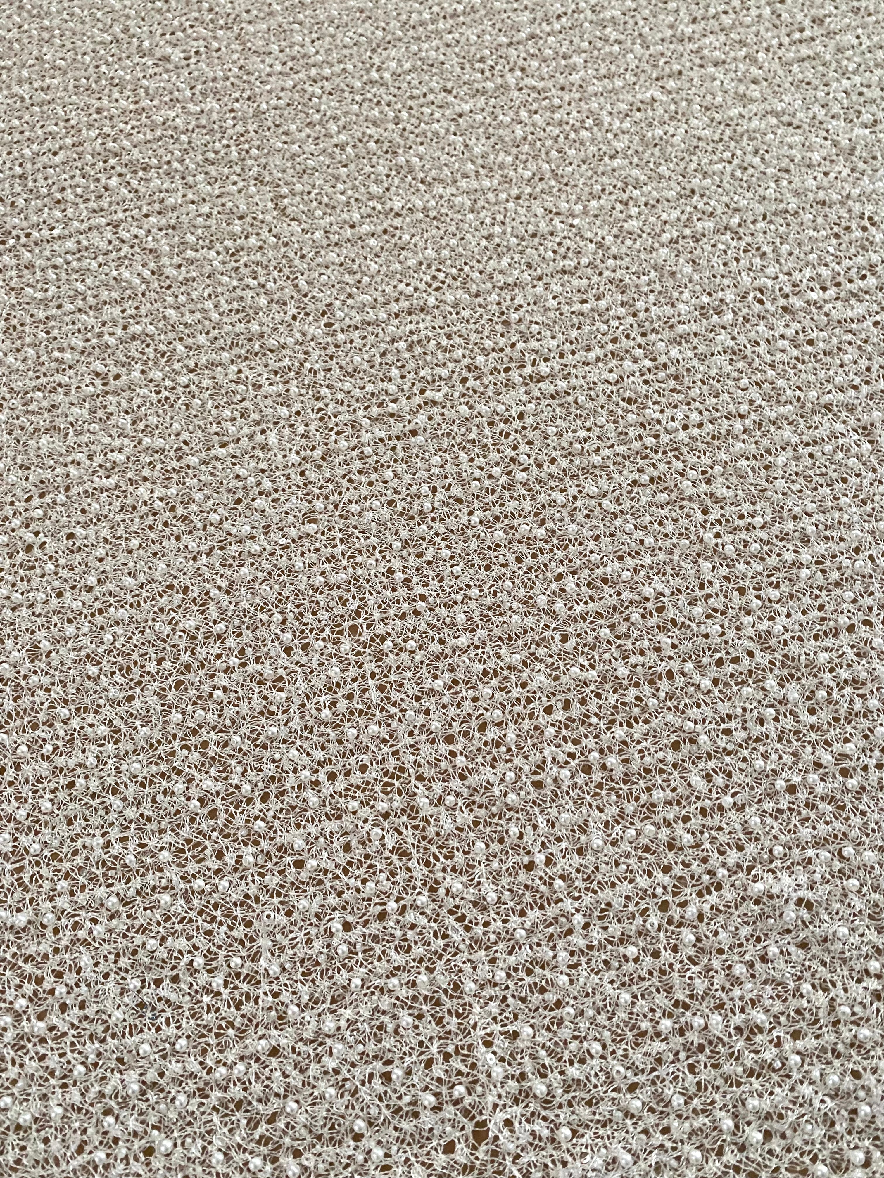 Silver Lace with Linear Pattern, with Pearls and Sequins
