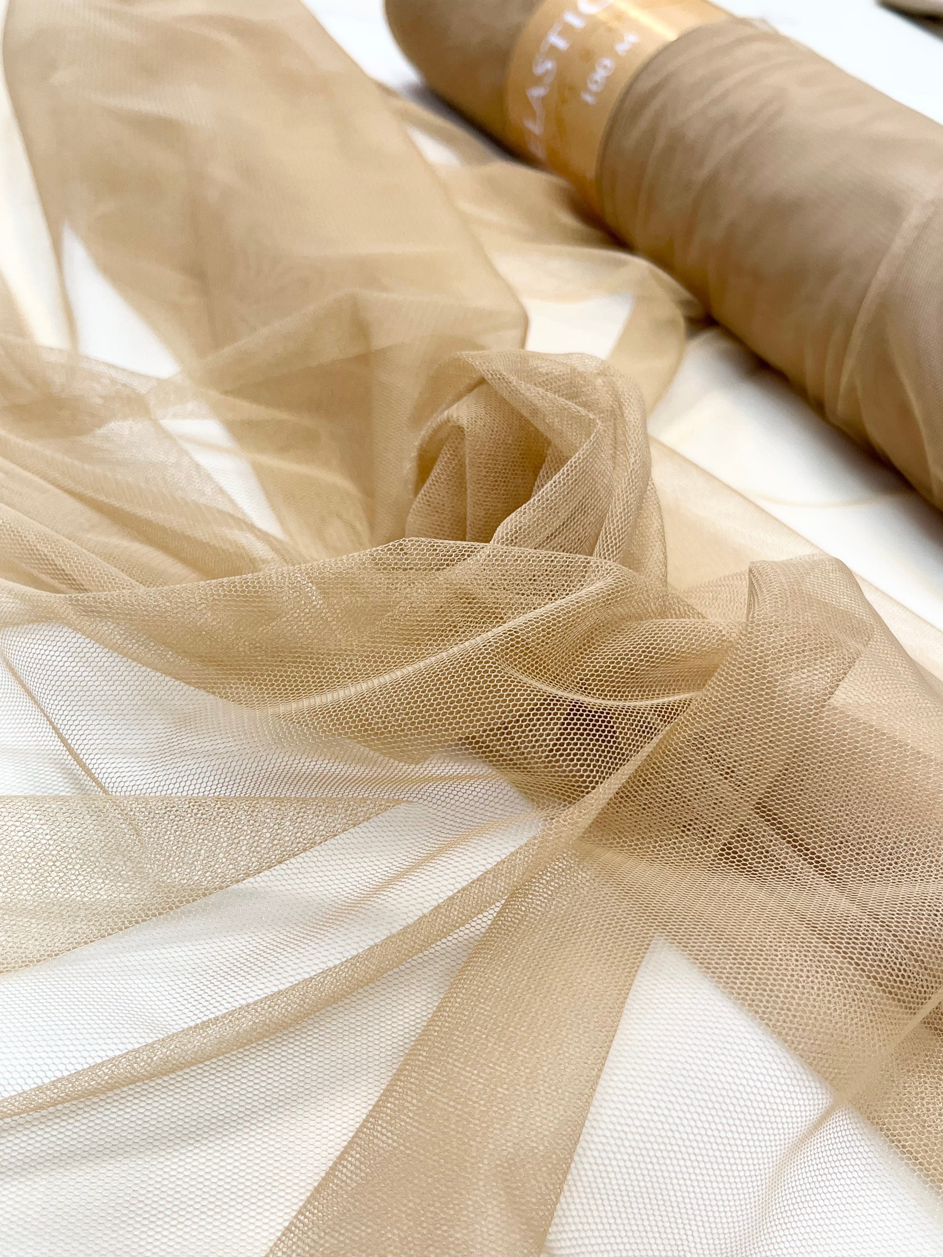 Open Nude Elastic Tulle - 1.5 m Width
