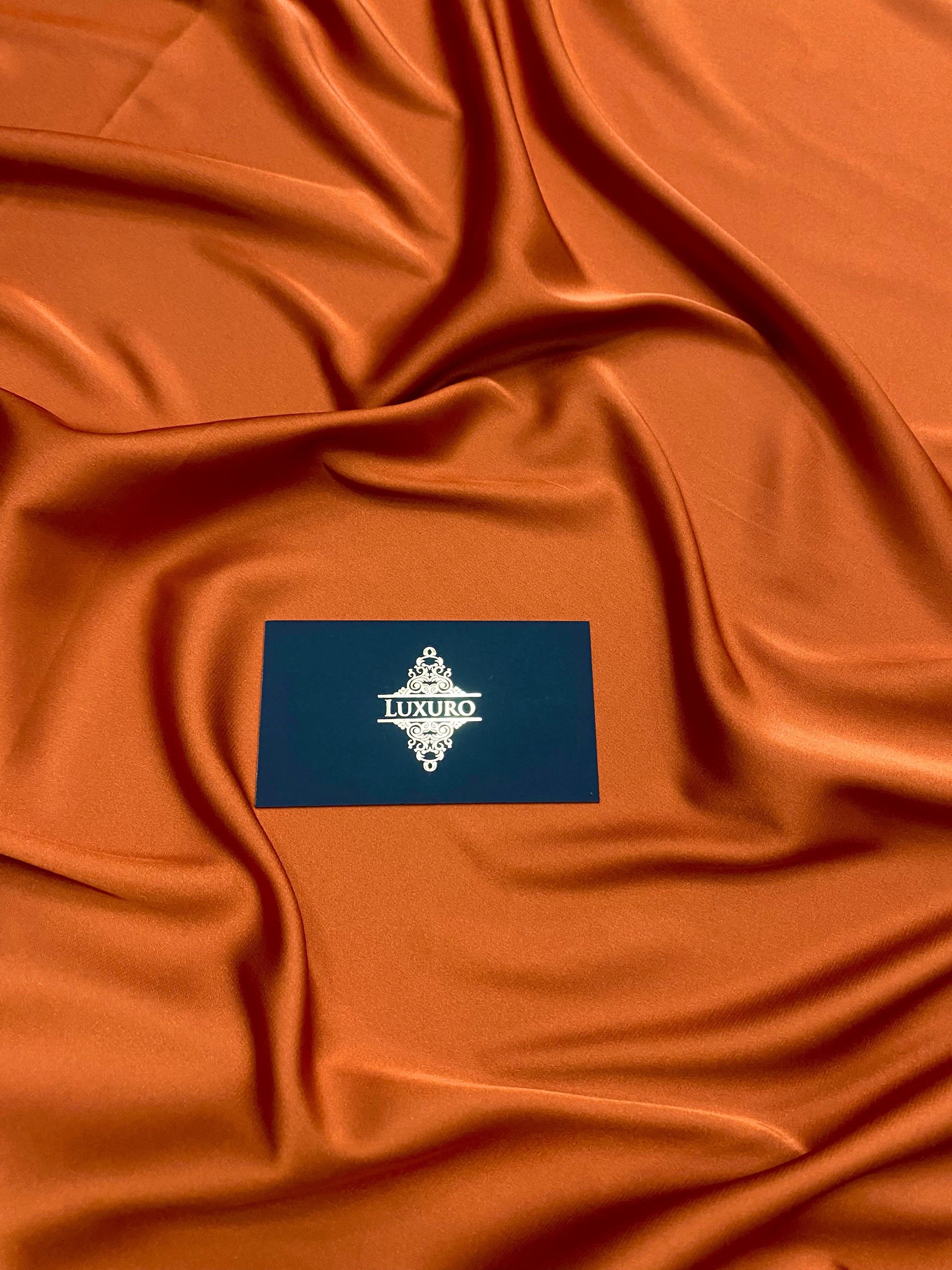 Premium Silky Elastic Satin Terracotta