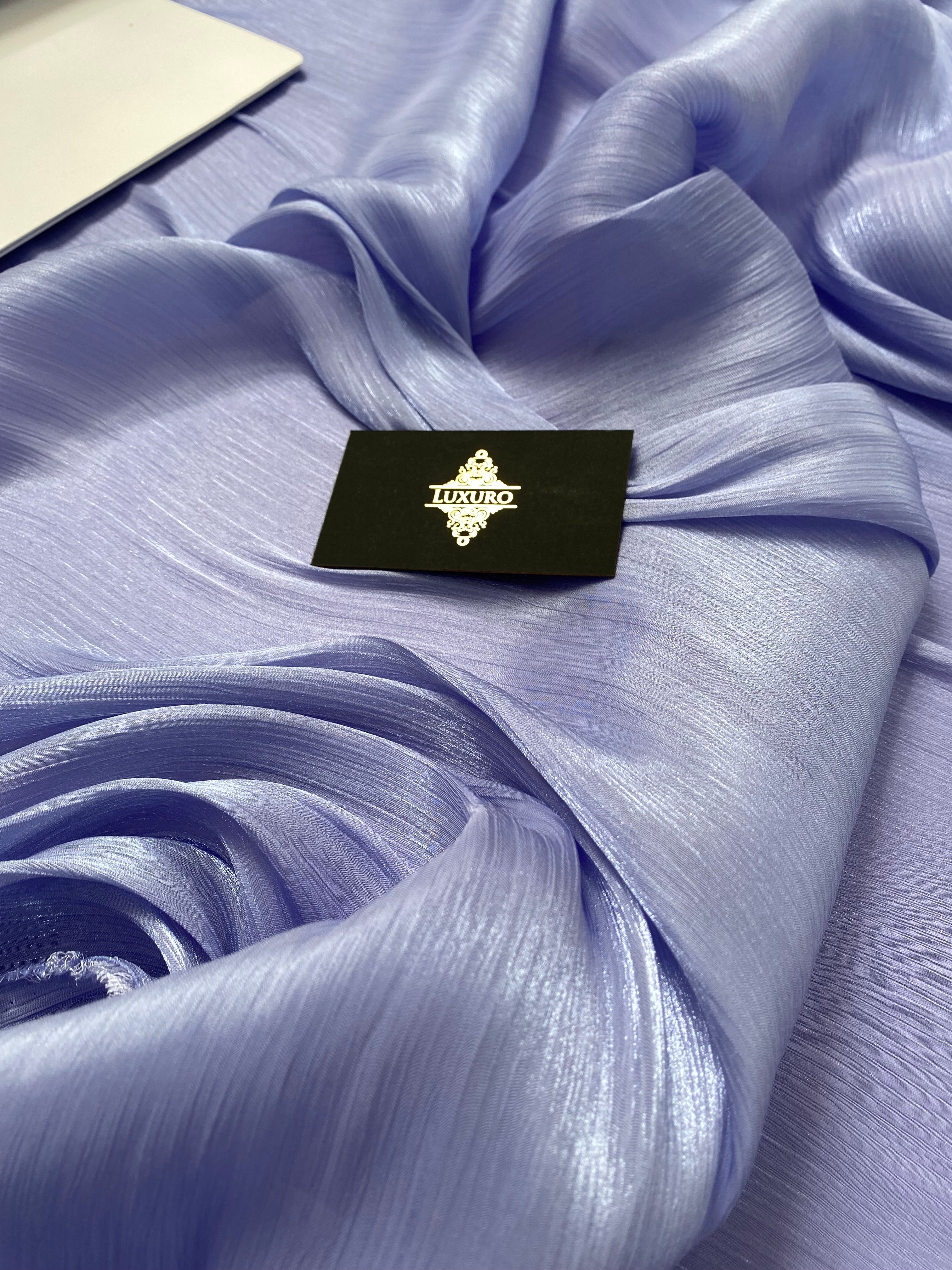 Dark Lilac Crepe Filmed Veil