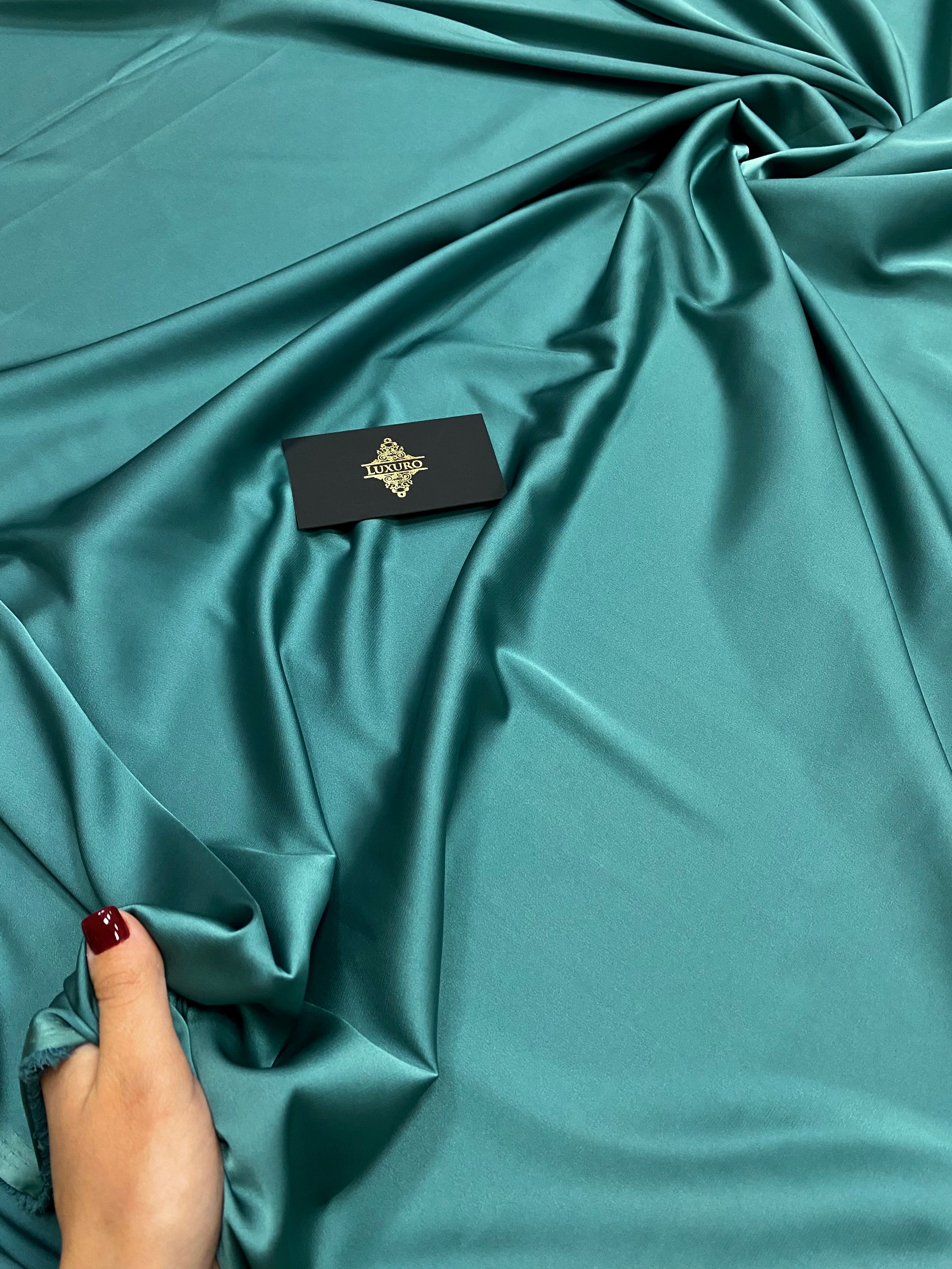 Premium Silky Elastic Satin Navy Green