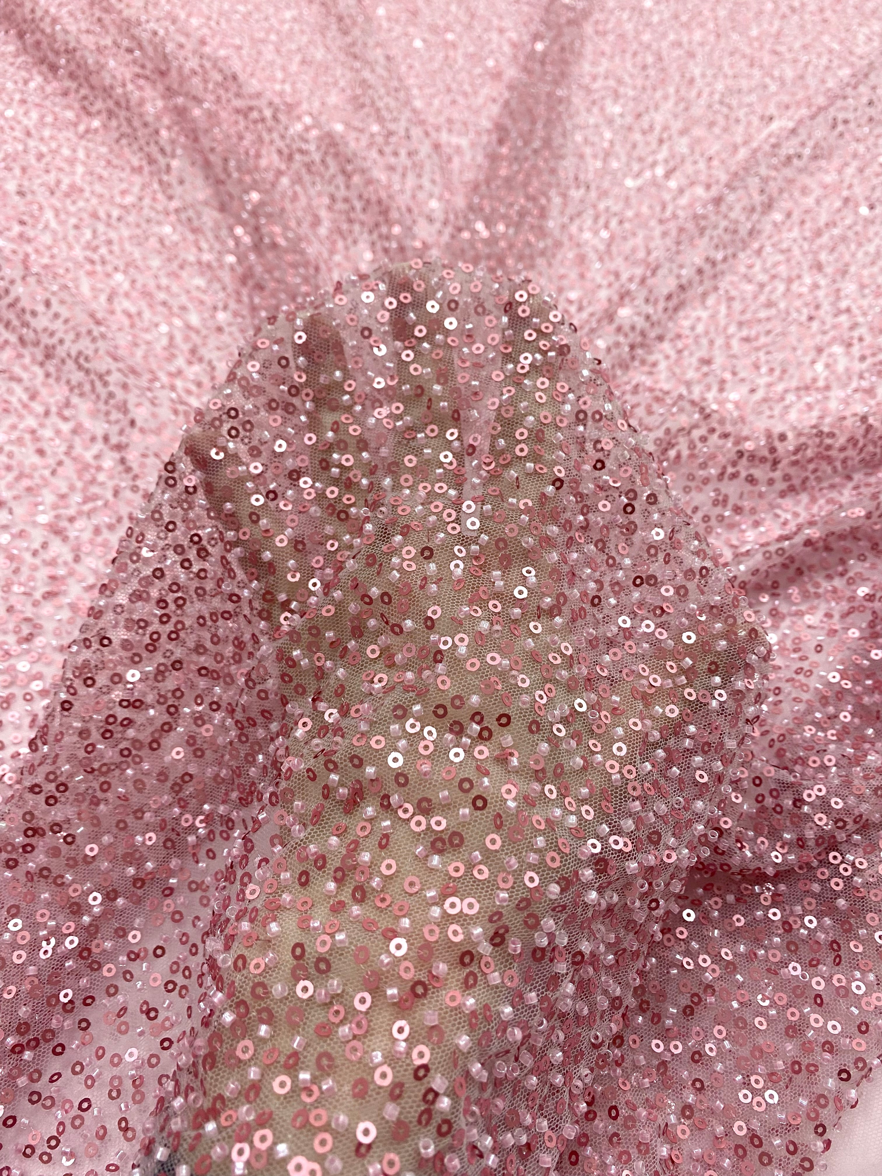 Silver Lace with Linear Pattern, with Pearls and Sequins