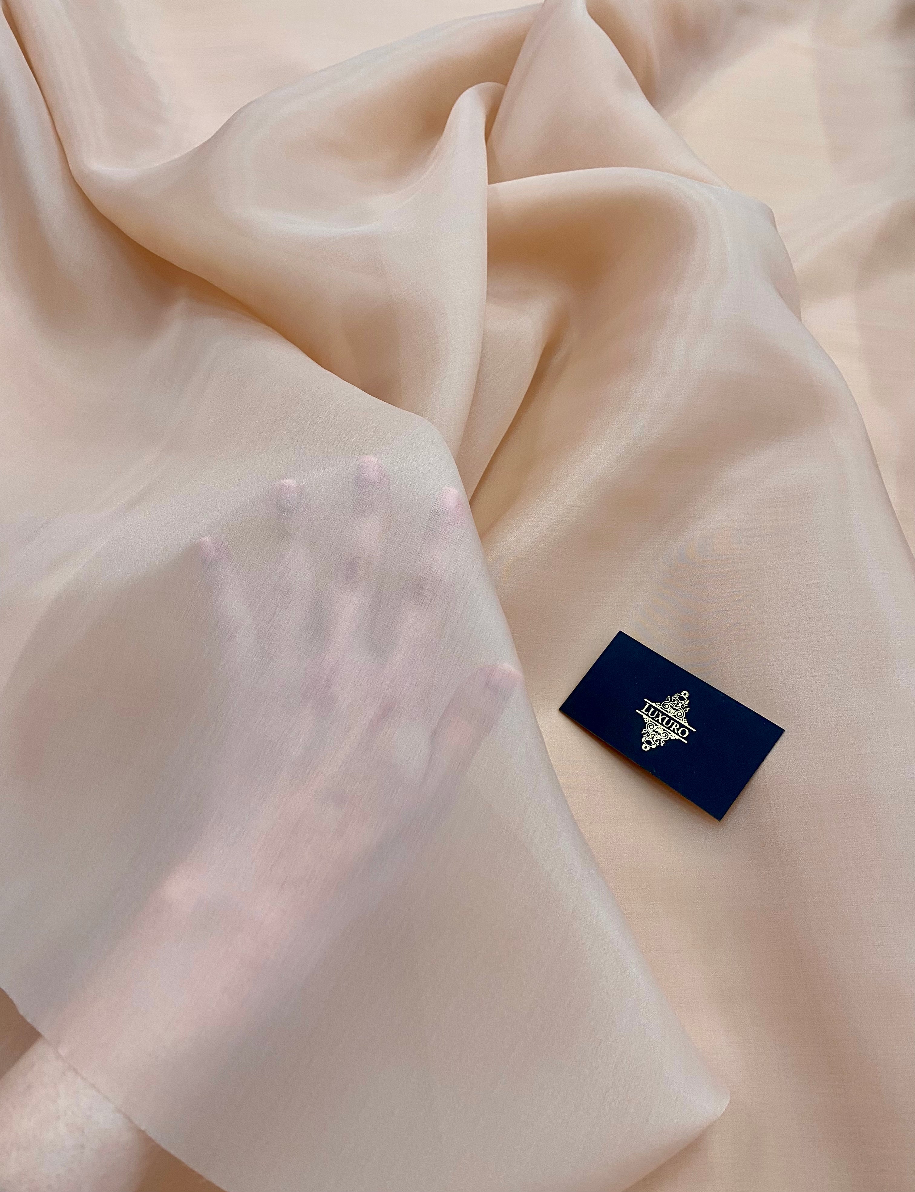 Organza Sidefata Nude Rose -  3 m Latime