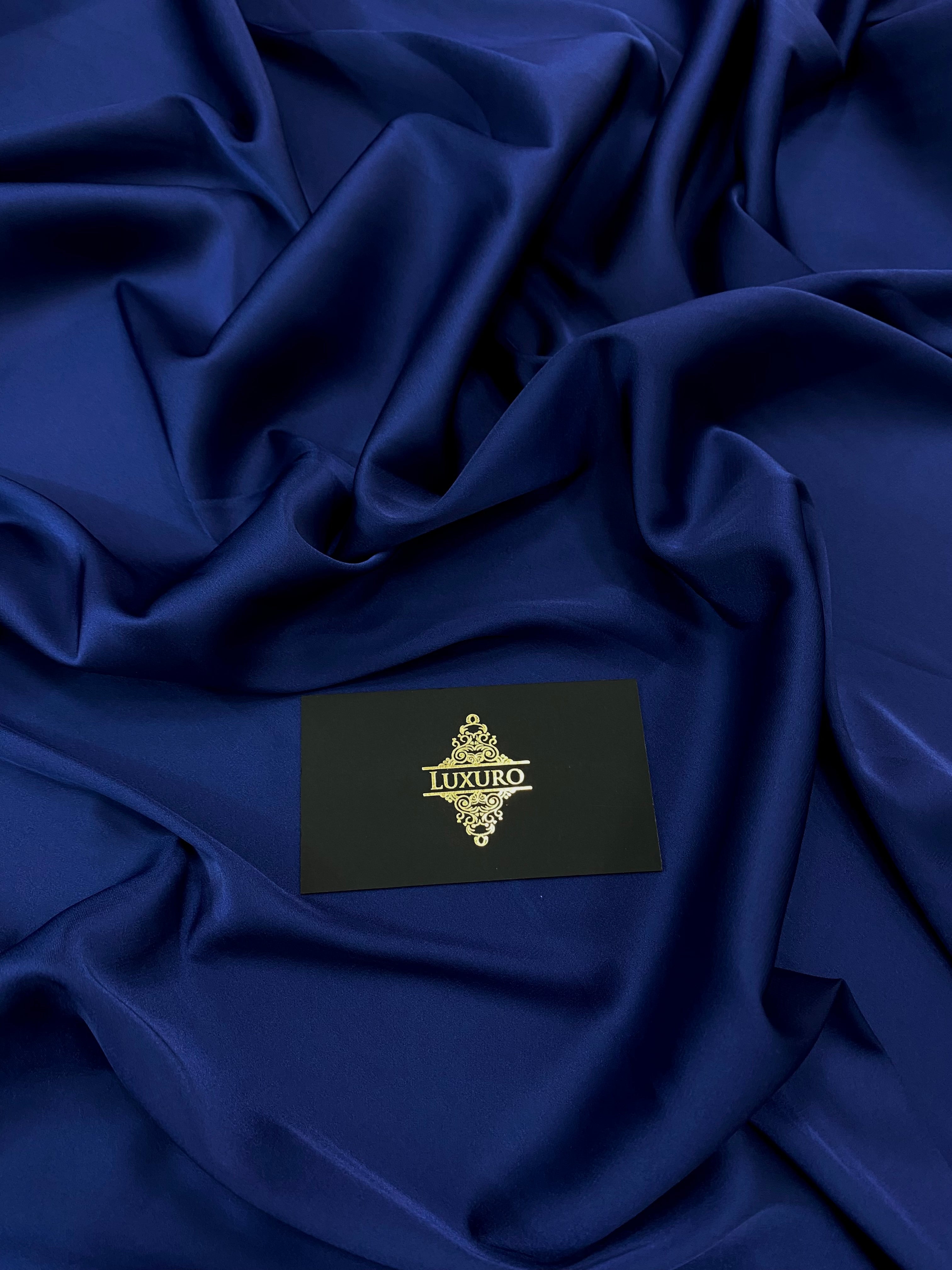Premium Silky Elastic Satin Navy Blue