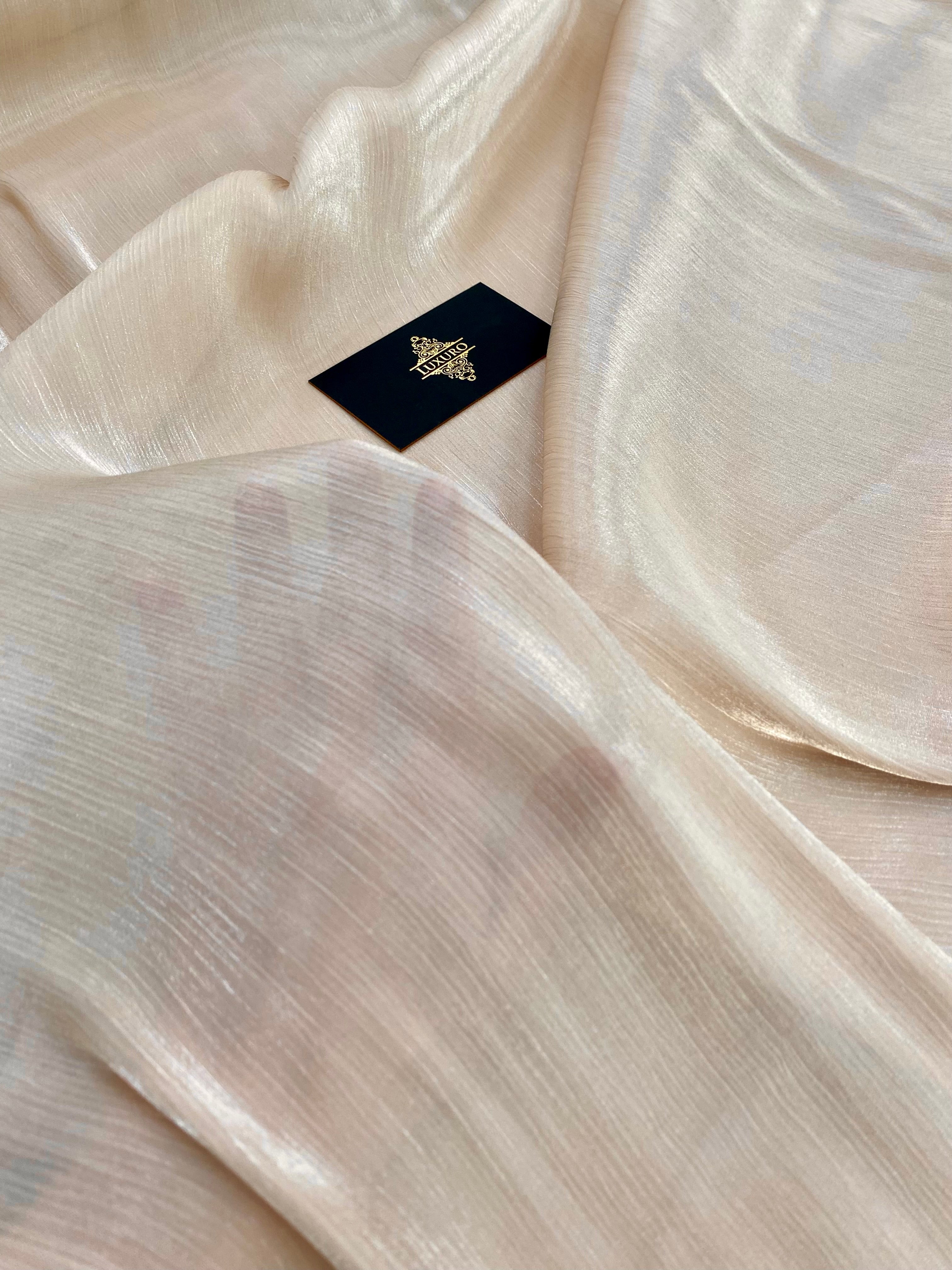 Light Nude Crepe Filmed Veil