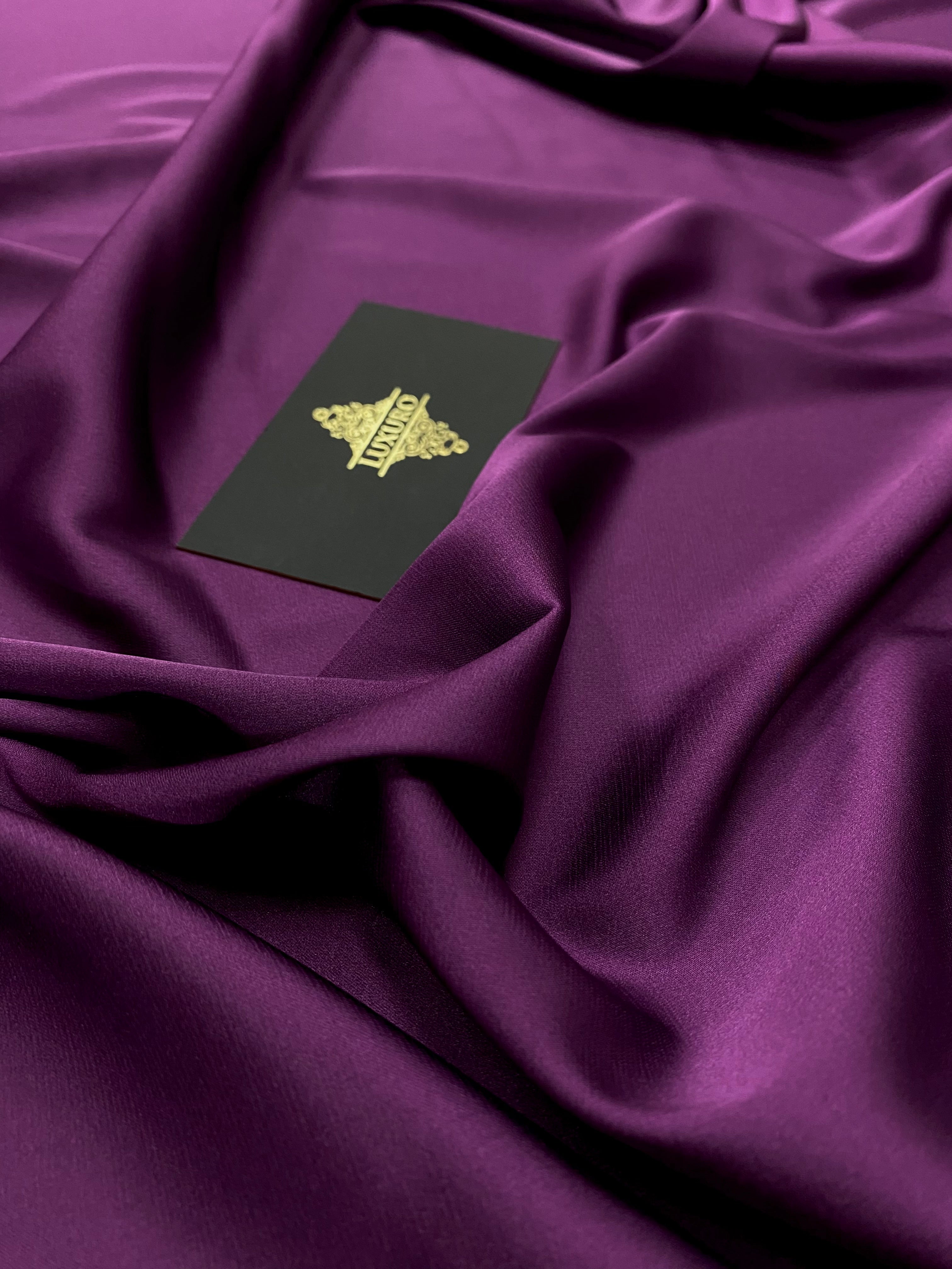 Premium Silky Elastic Satin Dark Purple