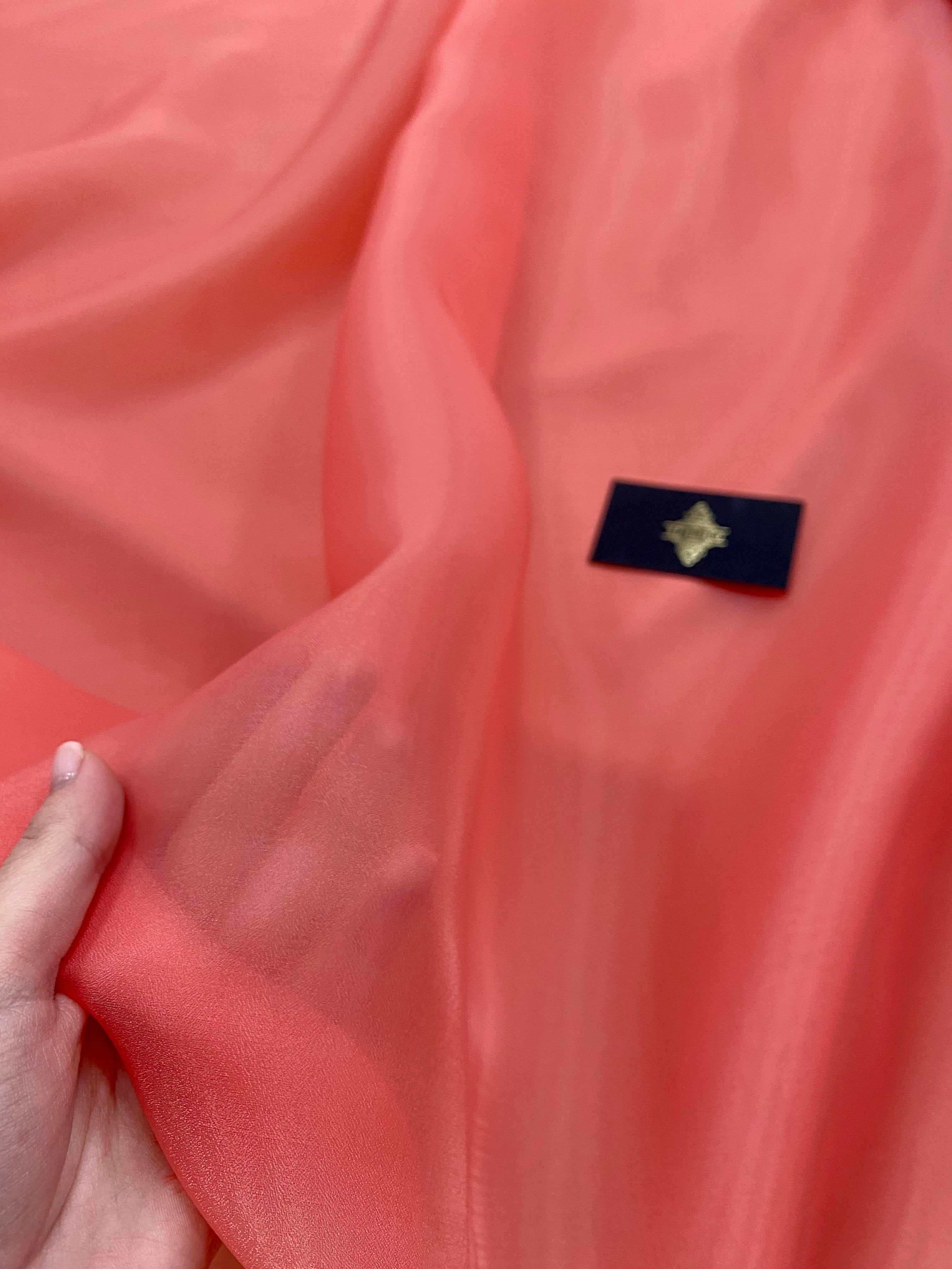 Organza Sidefata Roz Coral -  3 m Latime