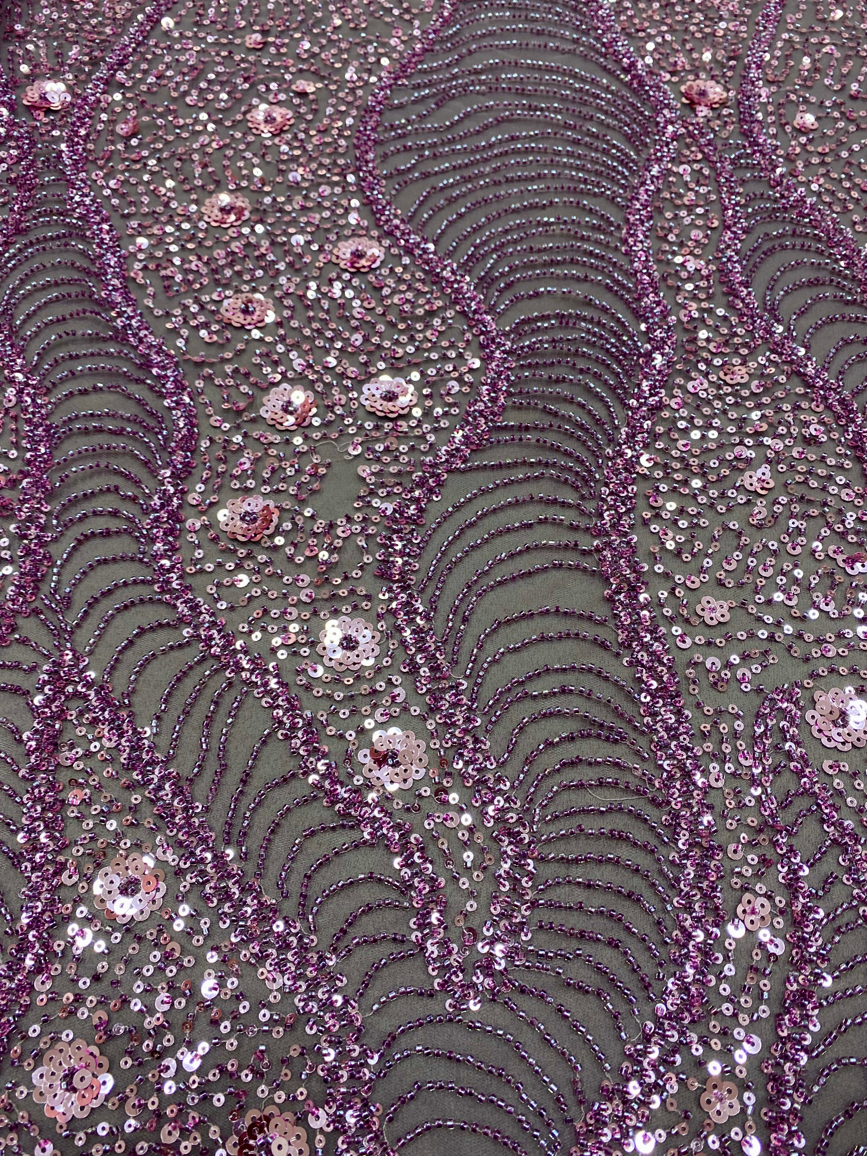 Black Couture Lace, with Beads and Sequins 