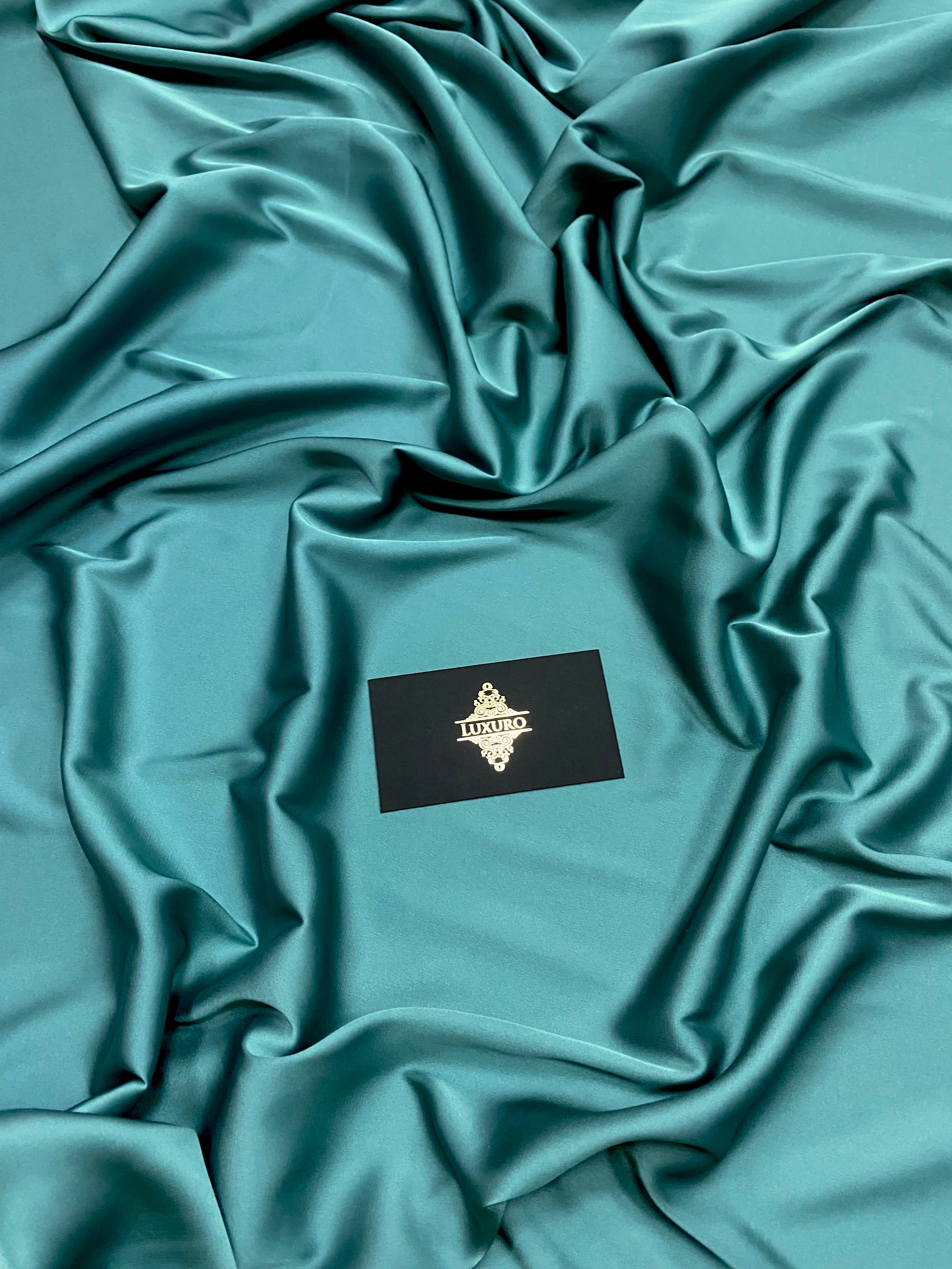 Premium Silky Elastic Satin Navy Green