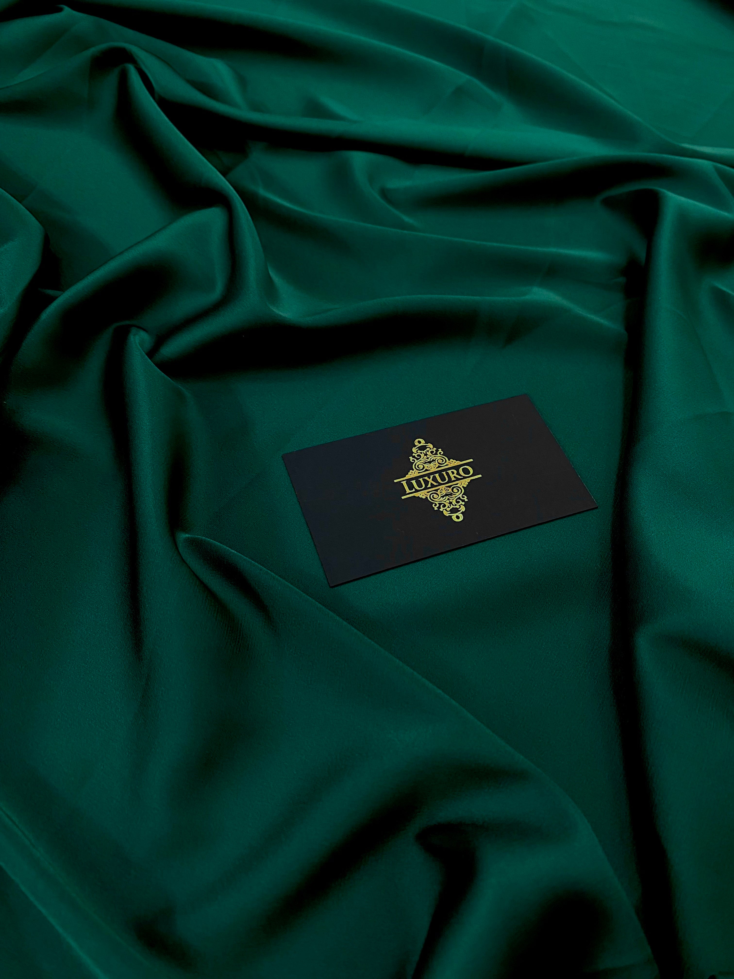 Premium Silky Elastic Satin Emerald Green