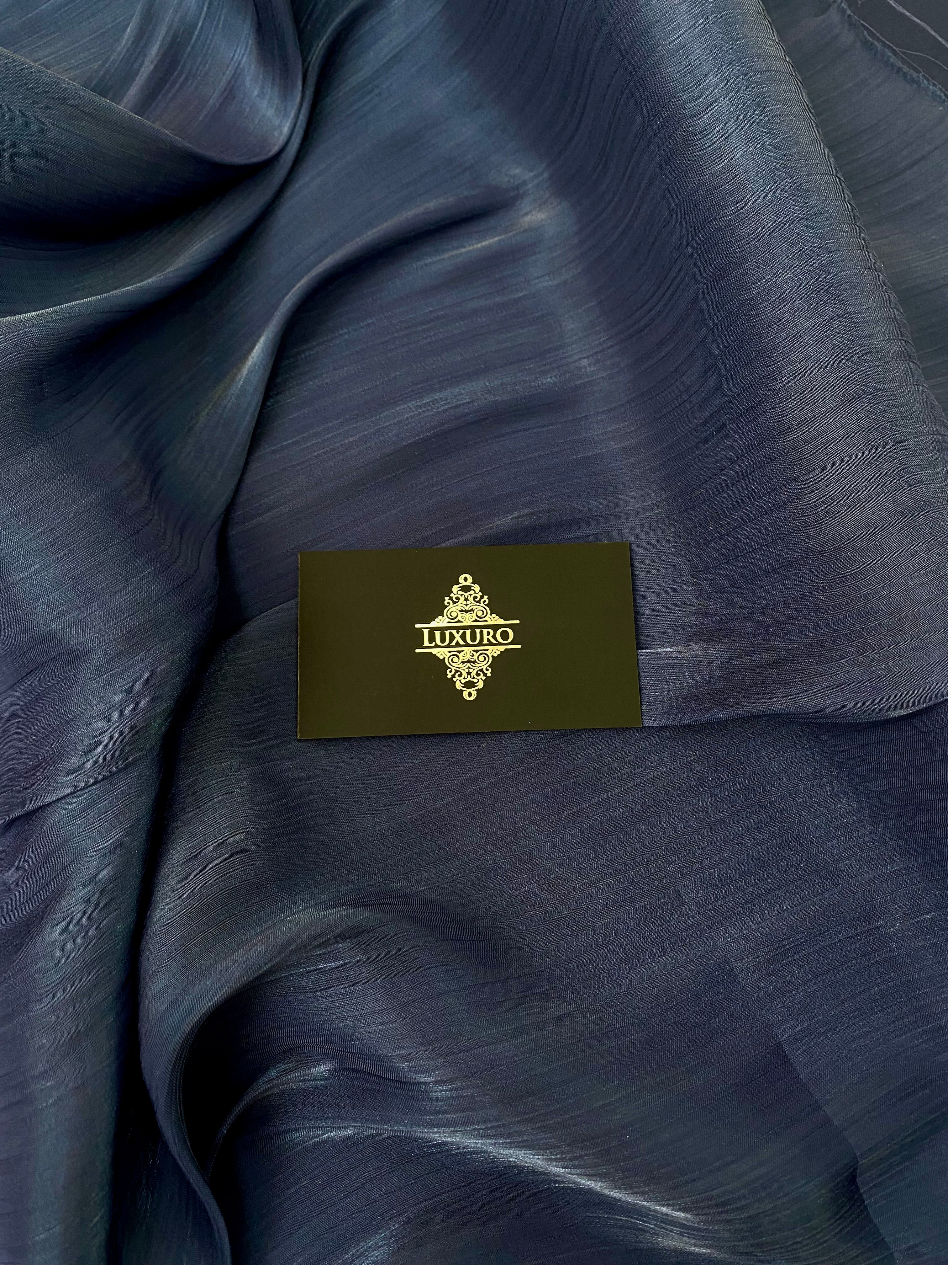 Navy Blue Crepe Filmed Veil