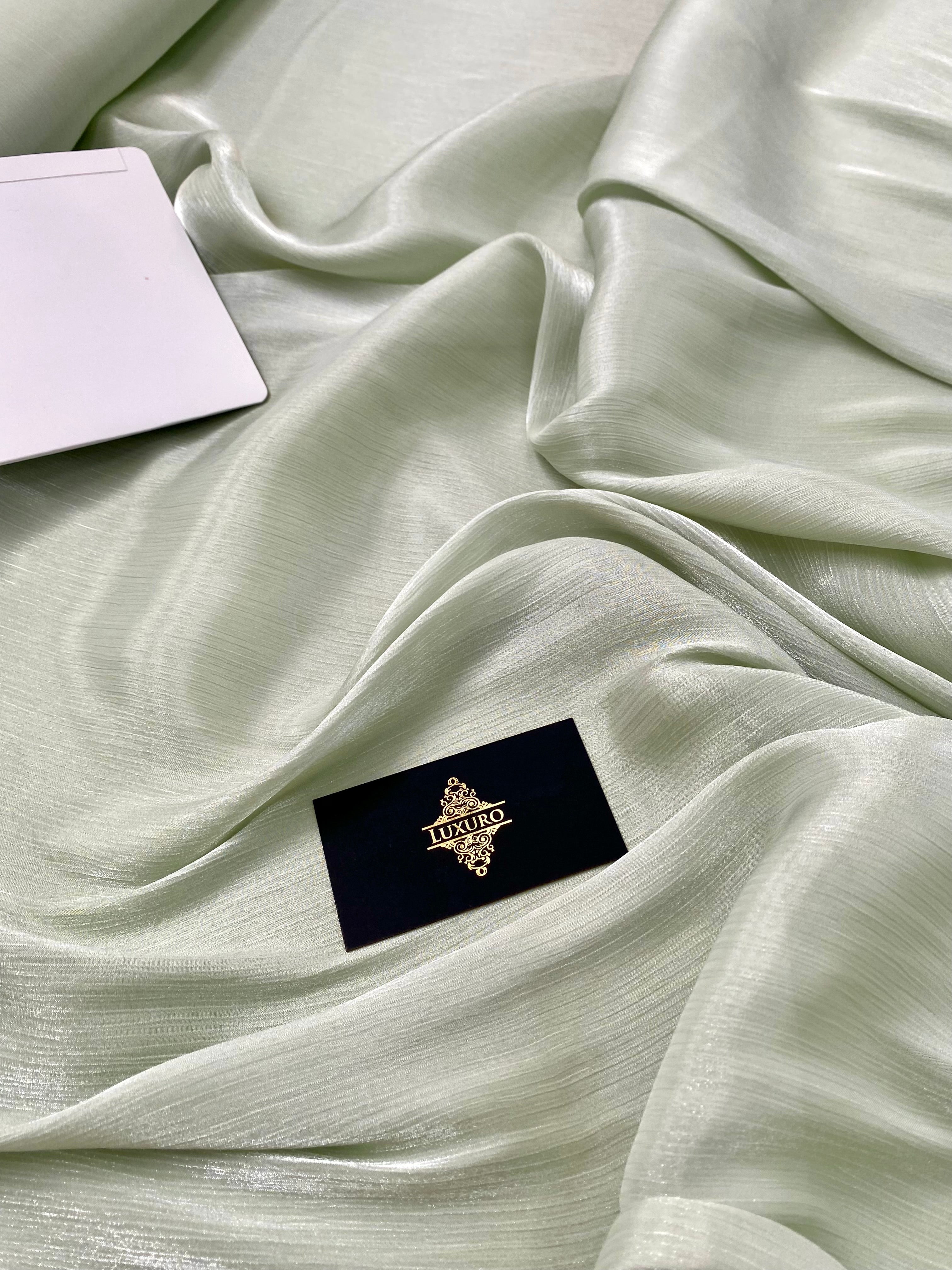 Dusty Green Crepe Filmed Veil