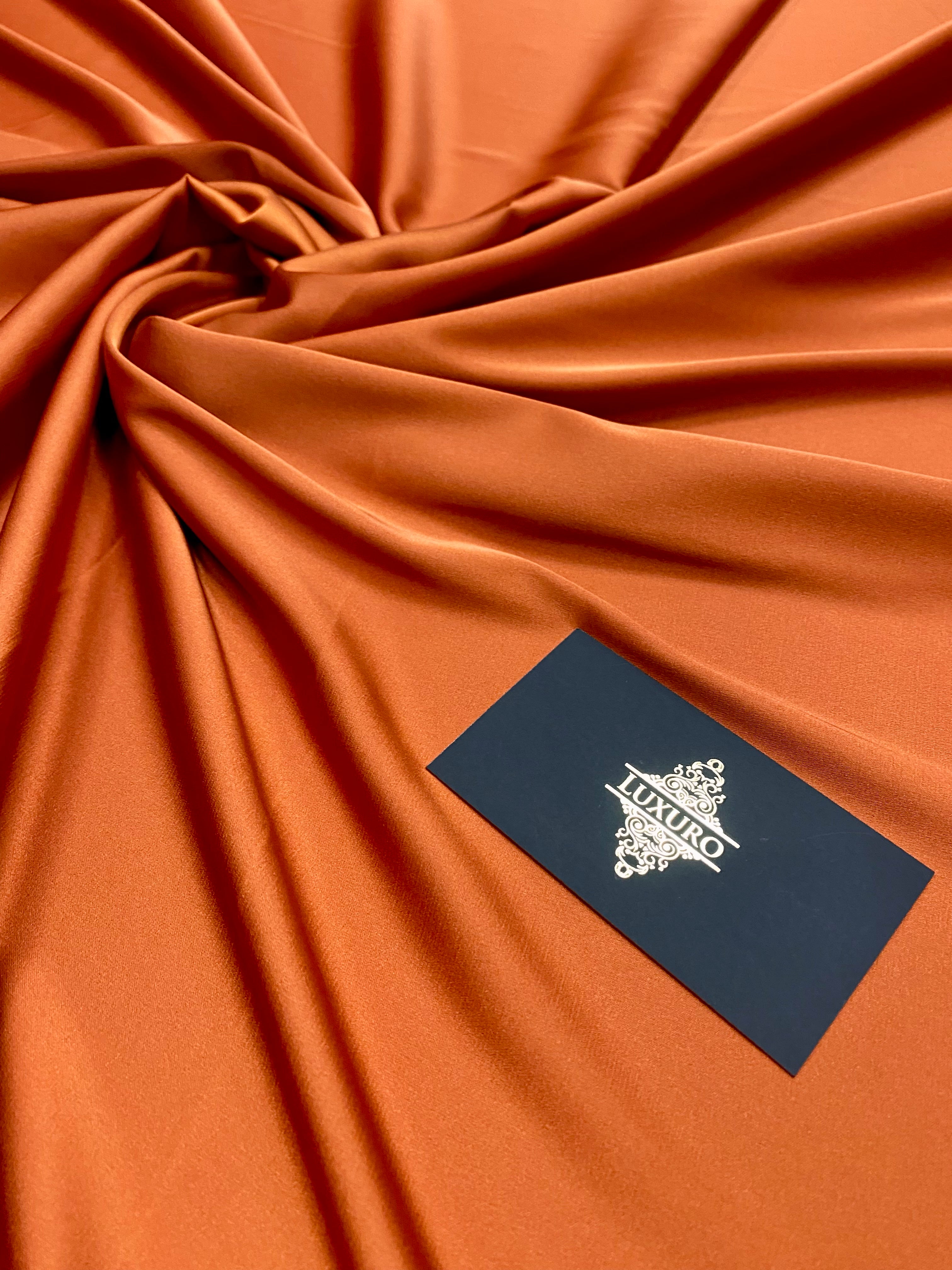 Premium Silky Elastic Satin Terracotta