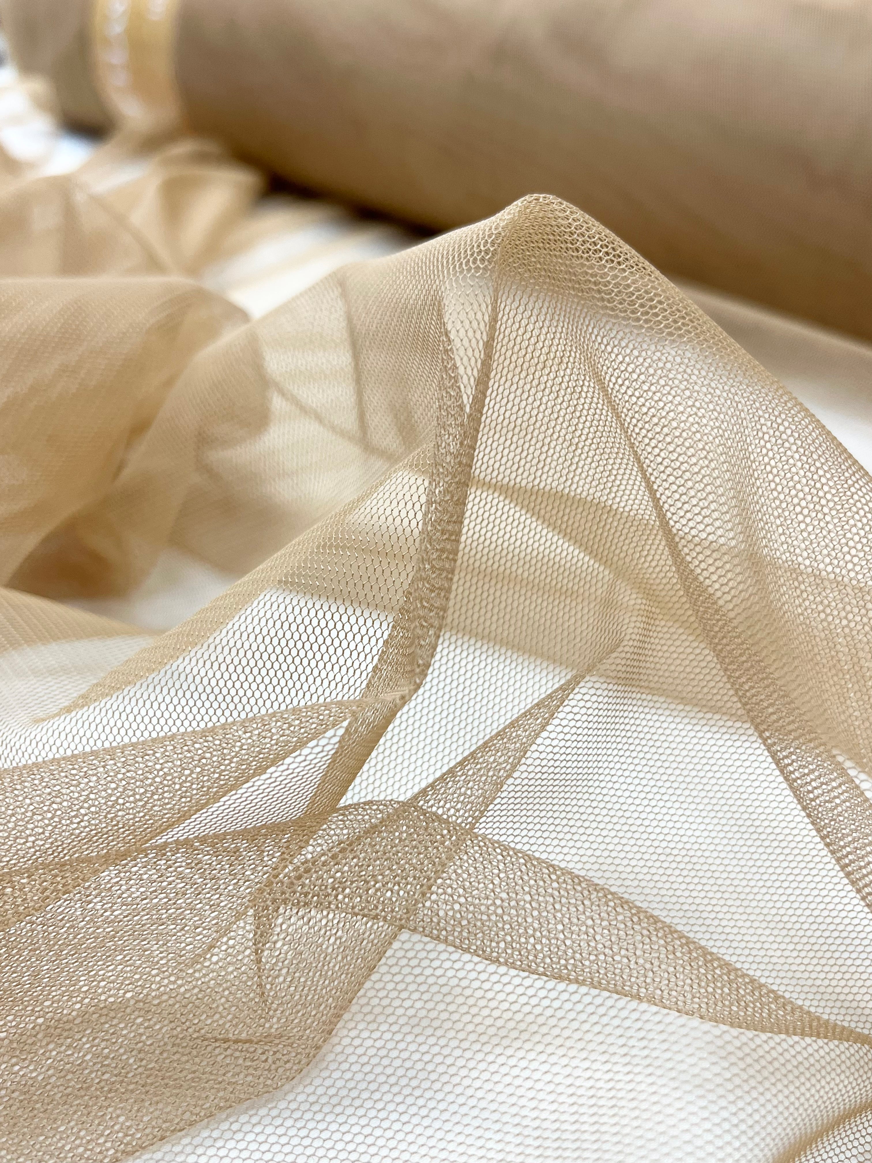 Dark Nude Elastic Tulle - 1.5 m Width