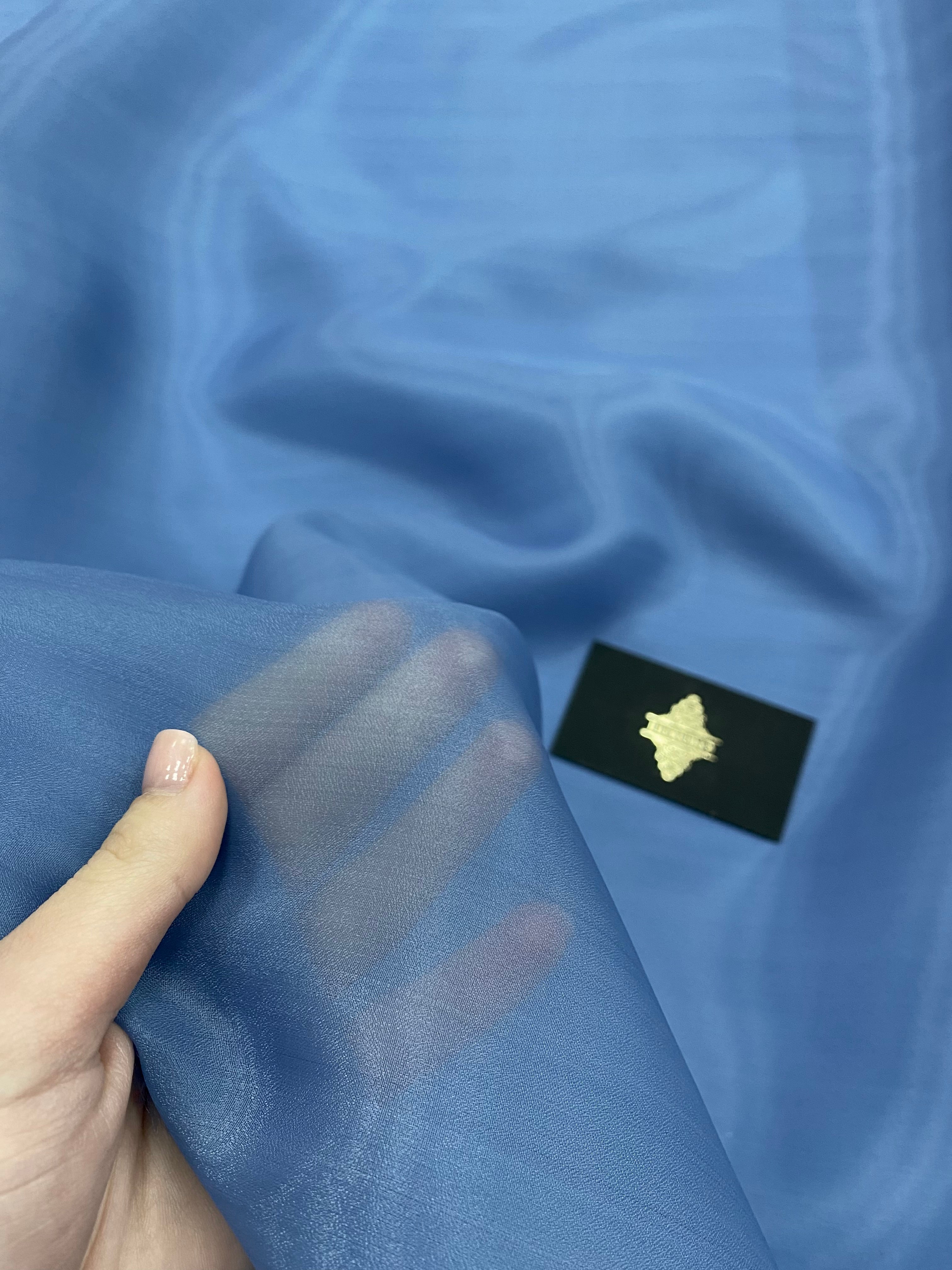 Organza Sidefata Albastru Marin -  3 m Latime