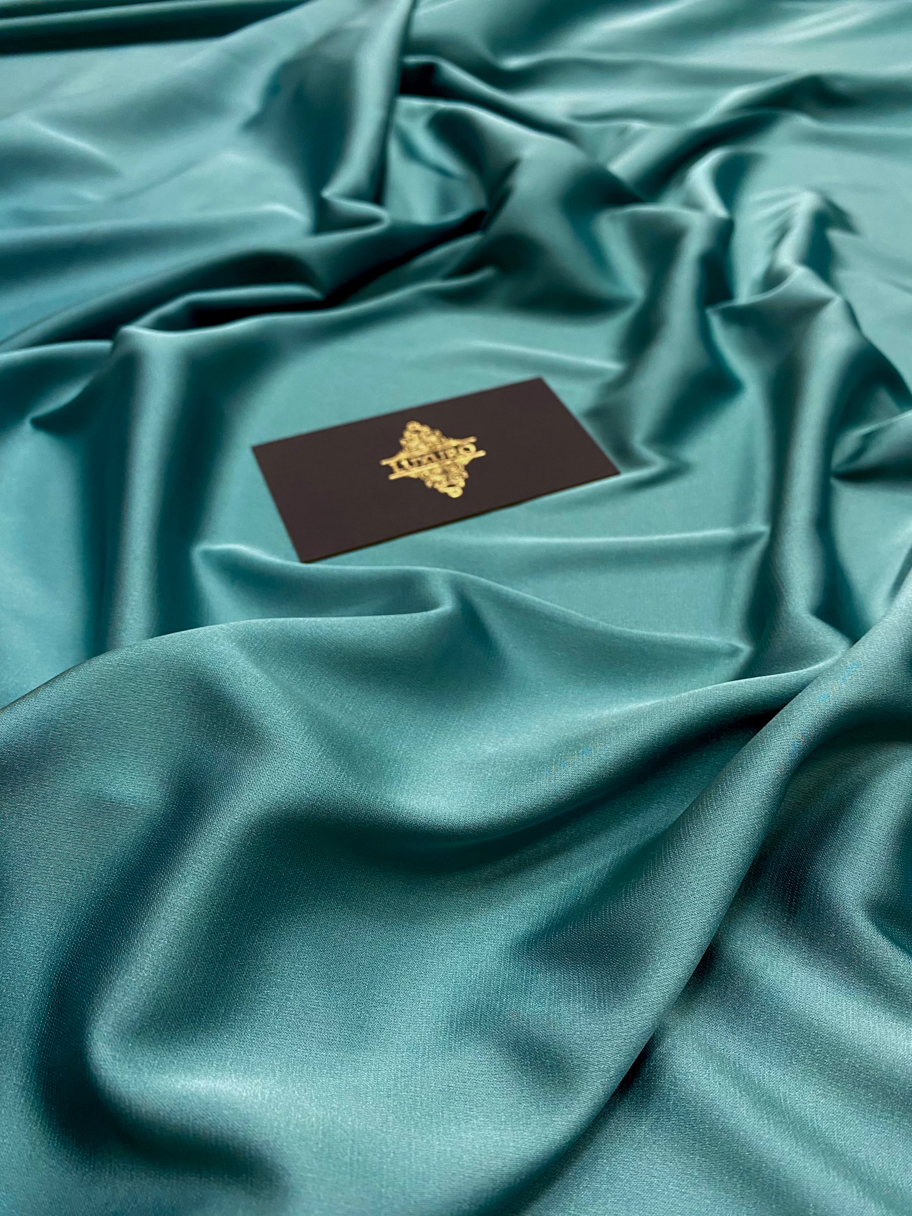 Premium Silky Elastic Satin Navy Green