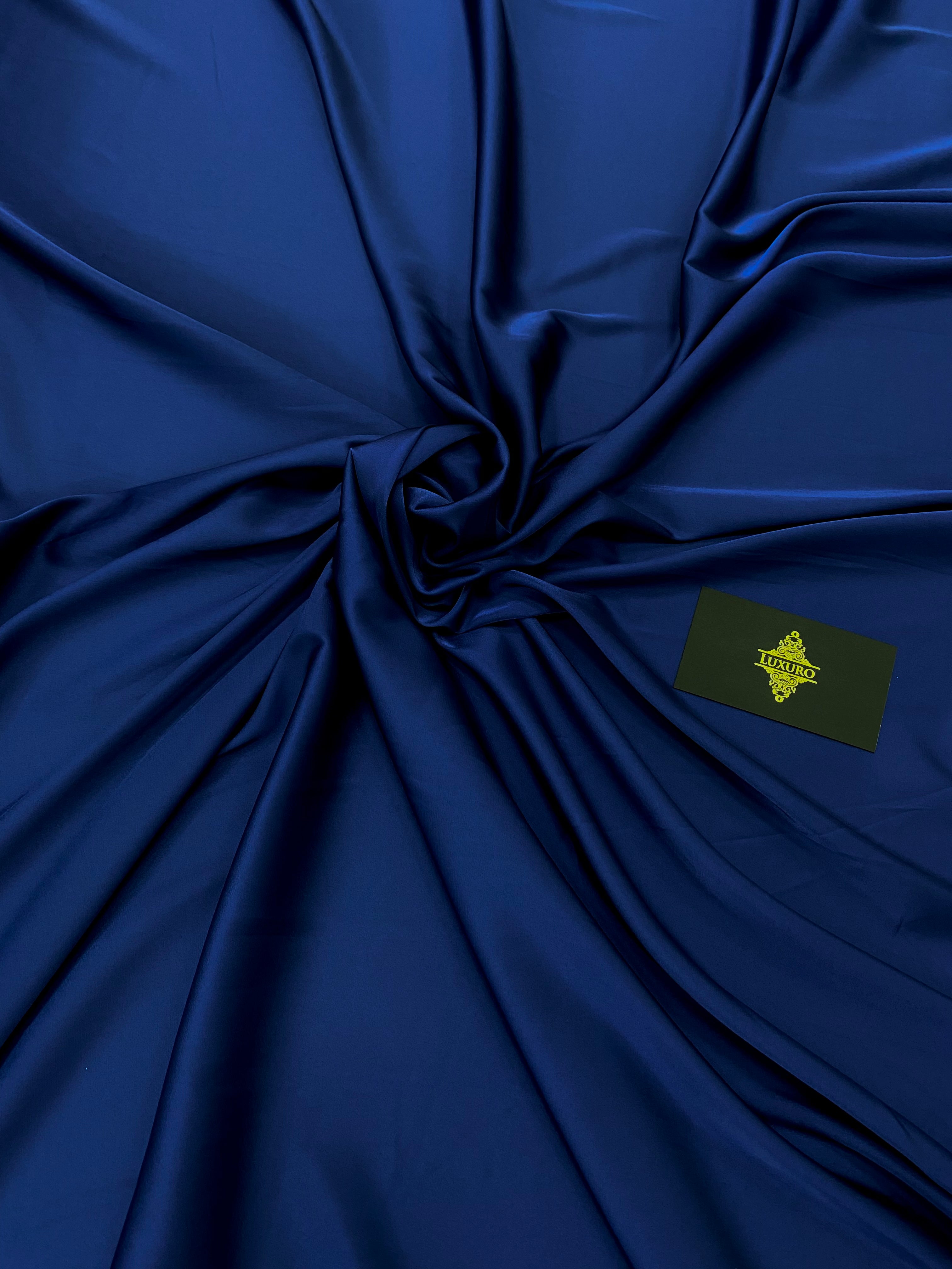 Premium Silky Elastic Satin Navy Blue