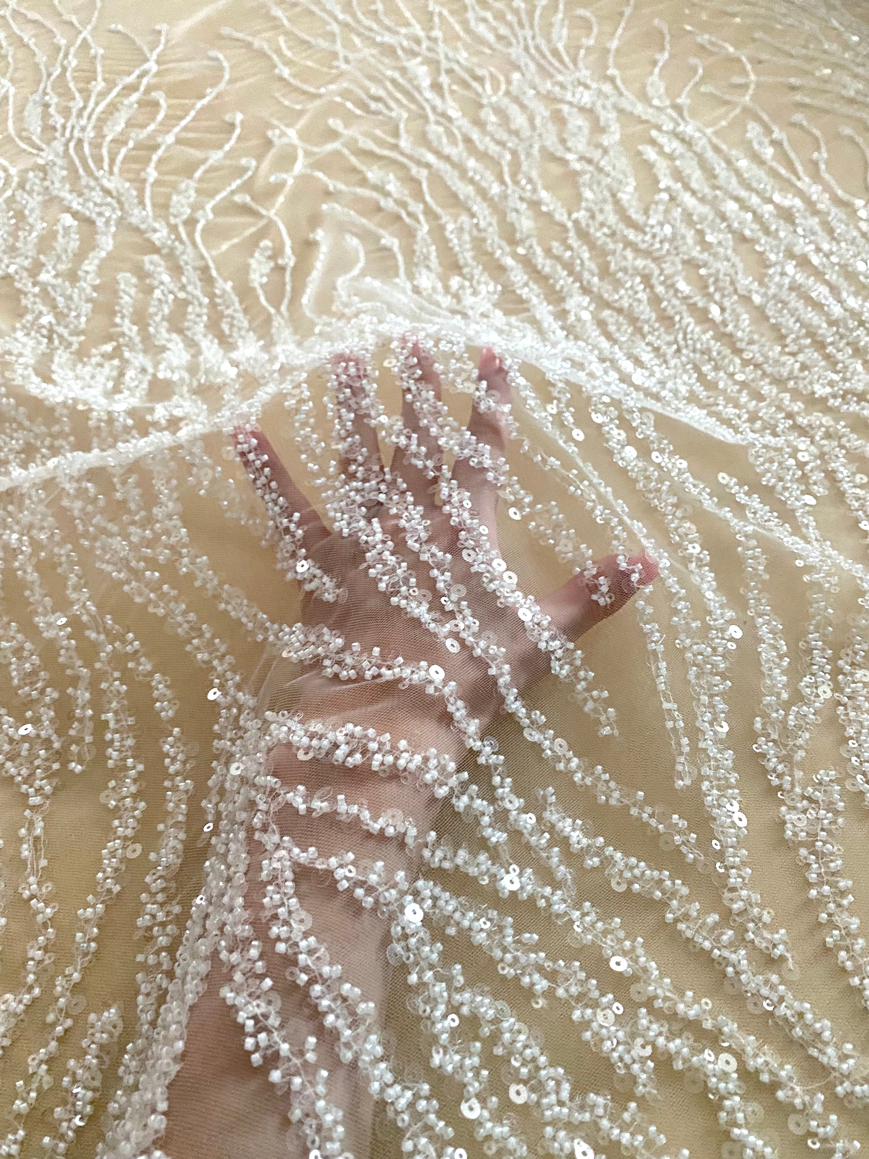 Ivory Couture Lace with Beads and Sequins