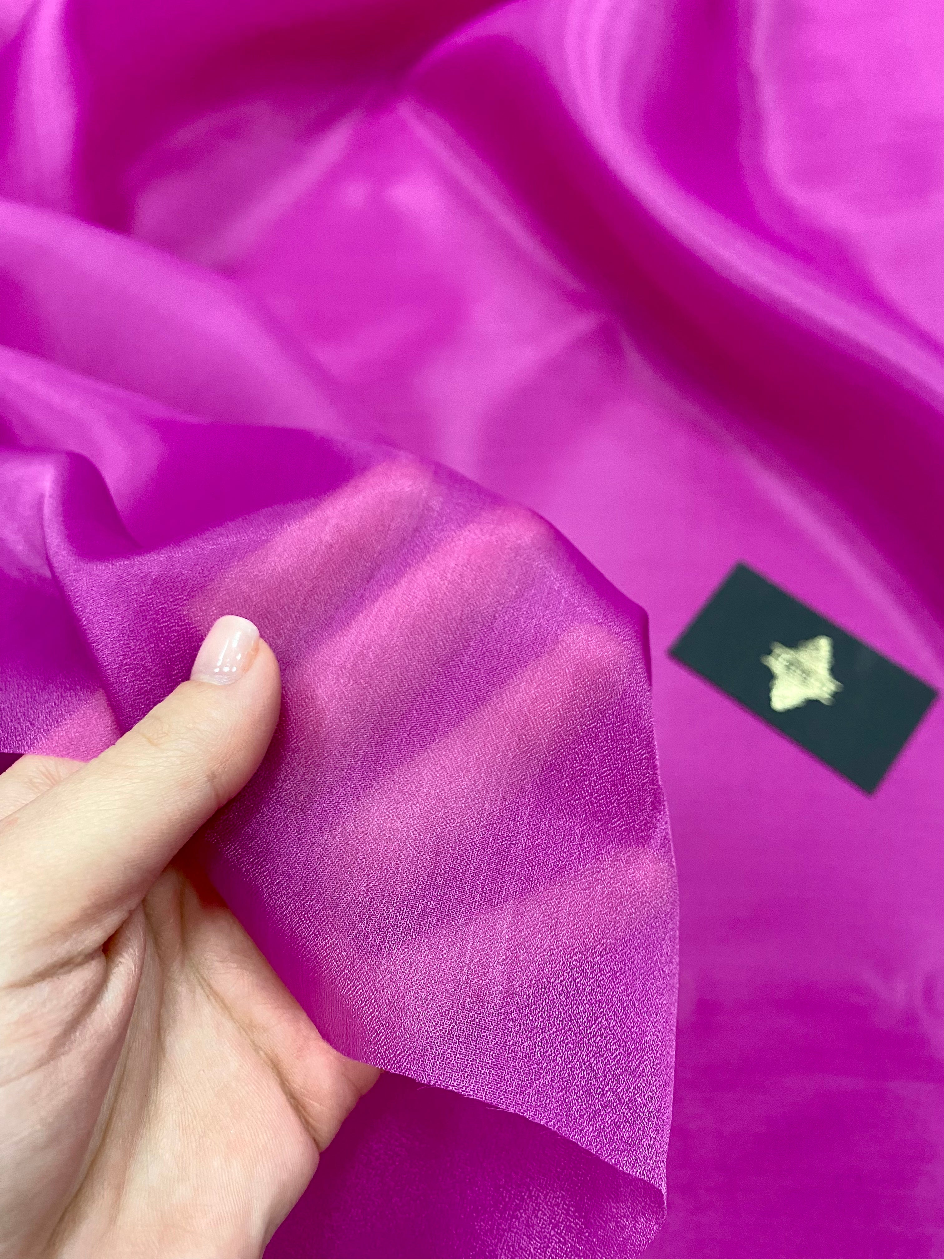 Organza Sidefata Fucsia -  3 m Latime