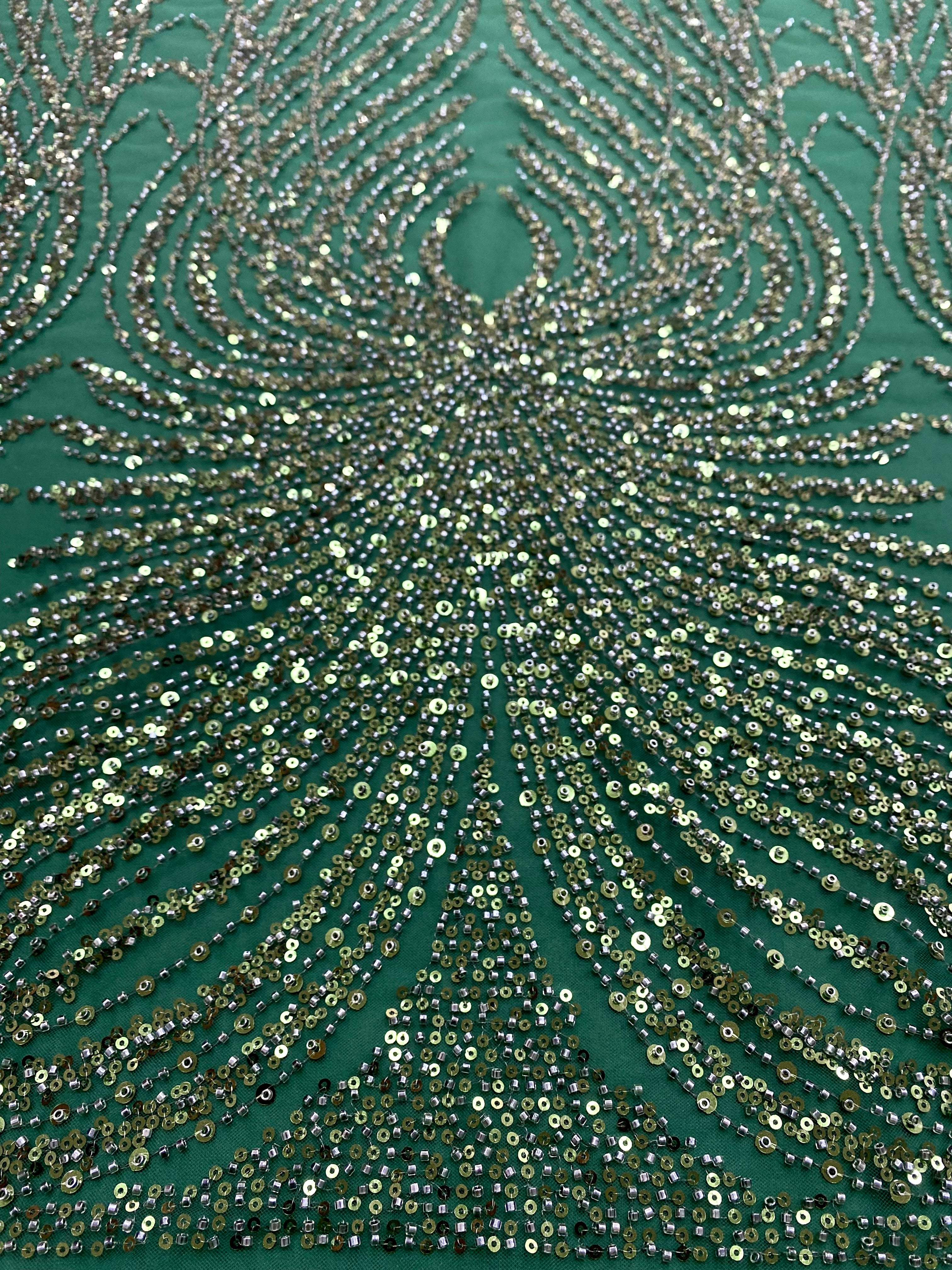 Silver Lace with Strings, Beads and Sequins