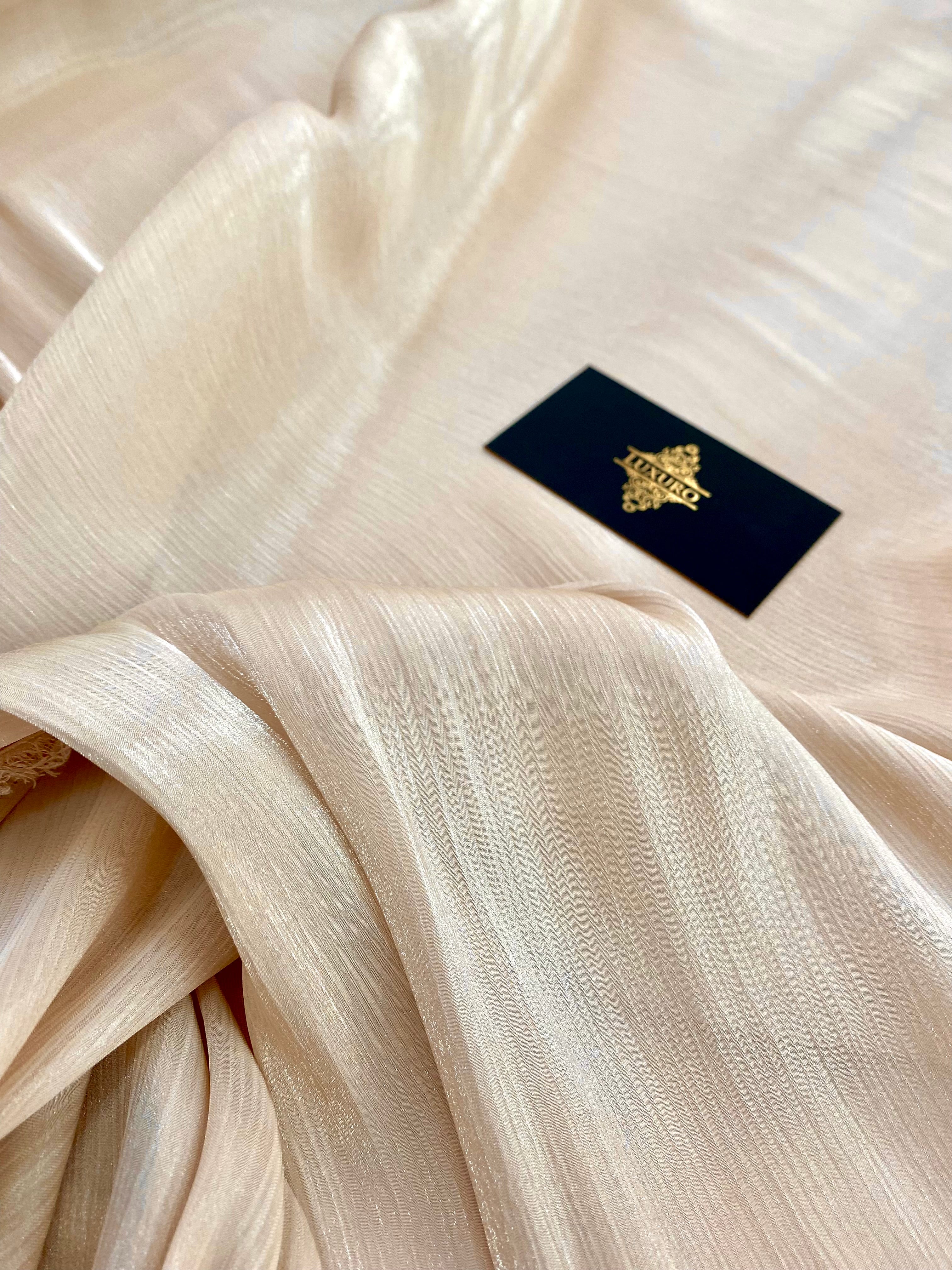 Light Nude Crepe Filmed Veil