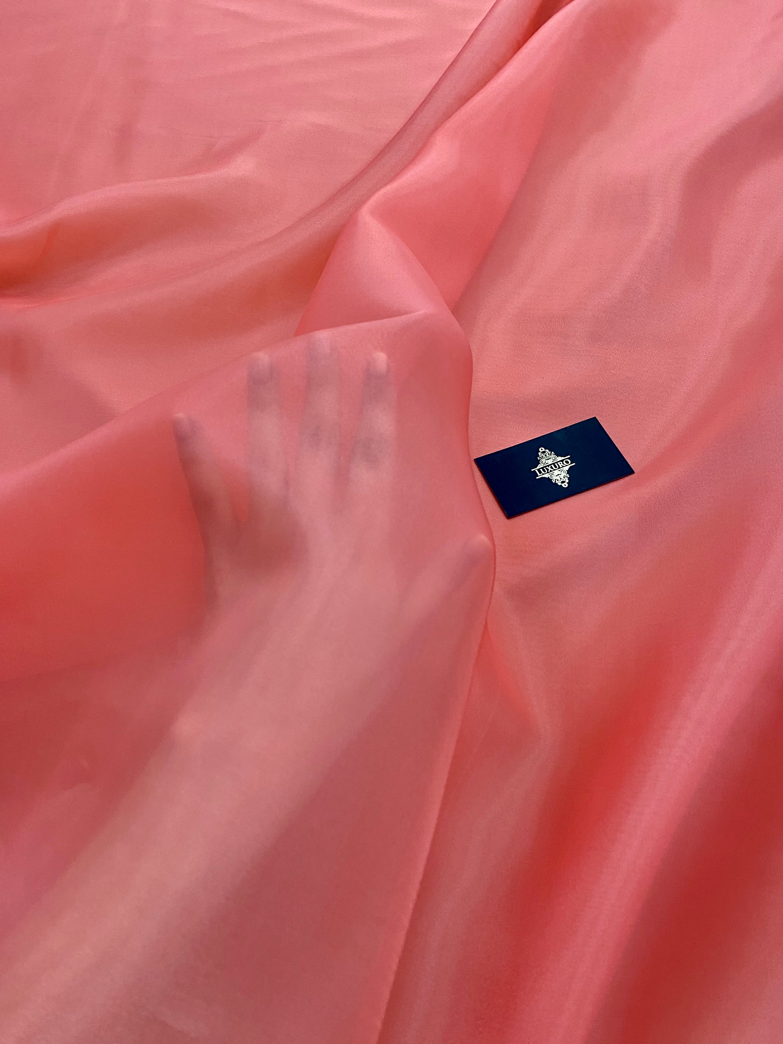 Organza Sidefata Roz Coral -  3 m Latime