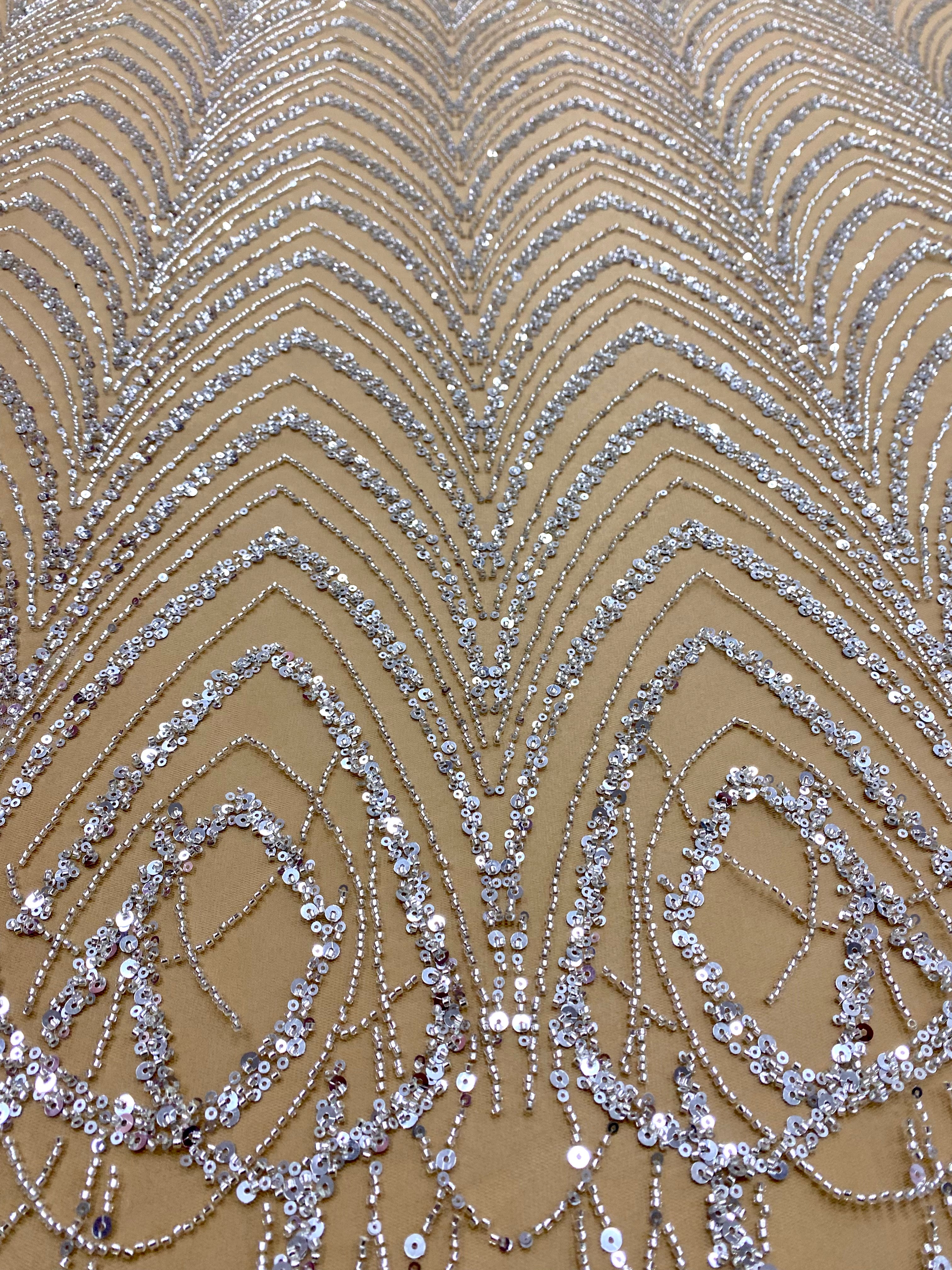 Black Couture Lace, with Beads and Sequins 