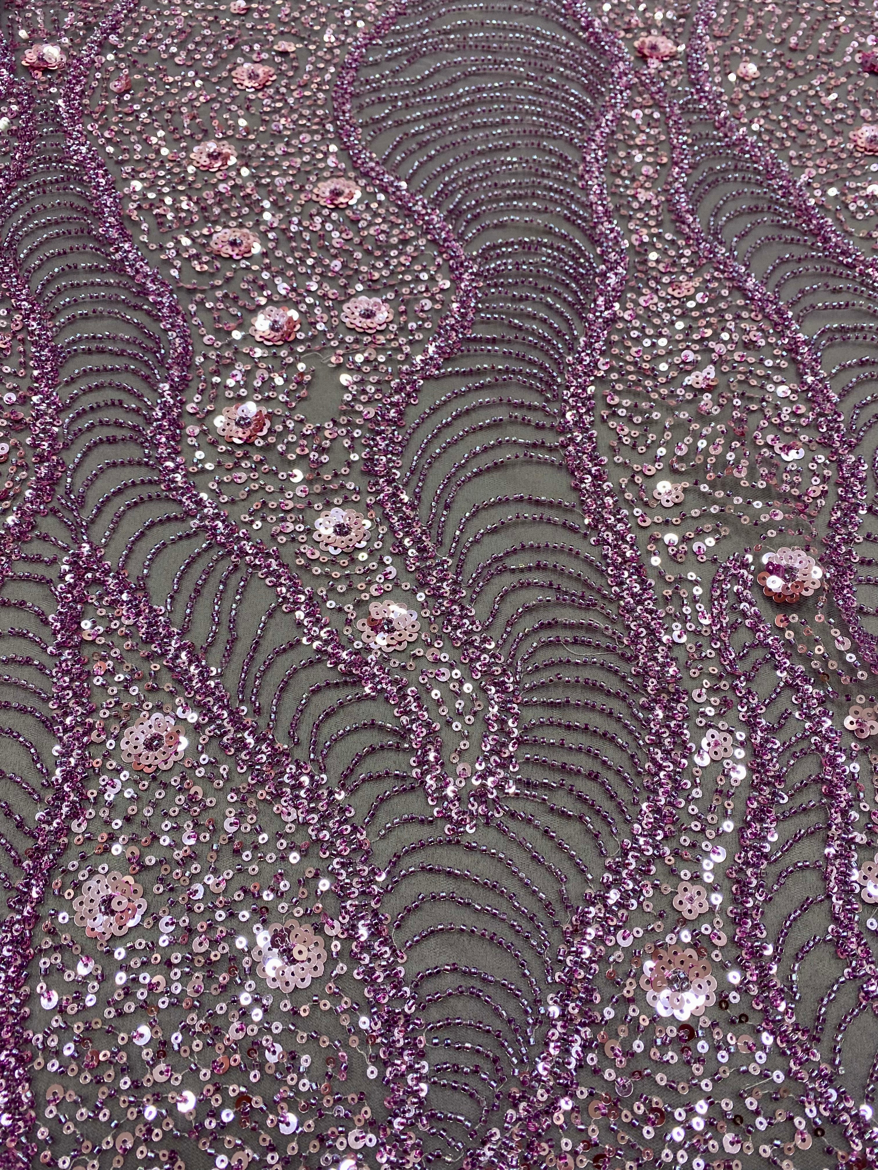 Black Couture Lace, with Beads and Sequins 