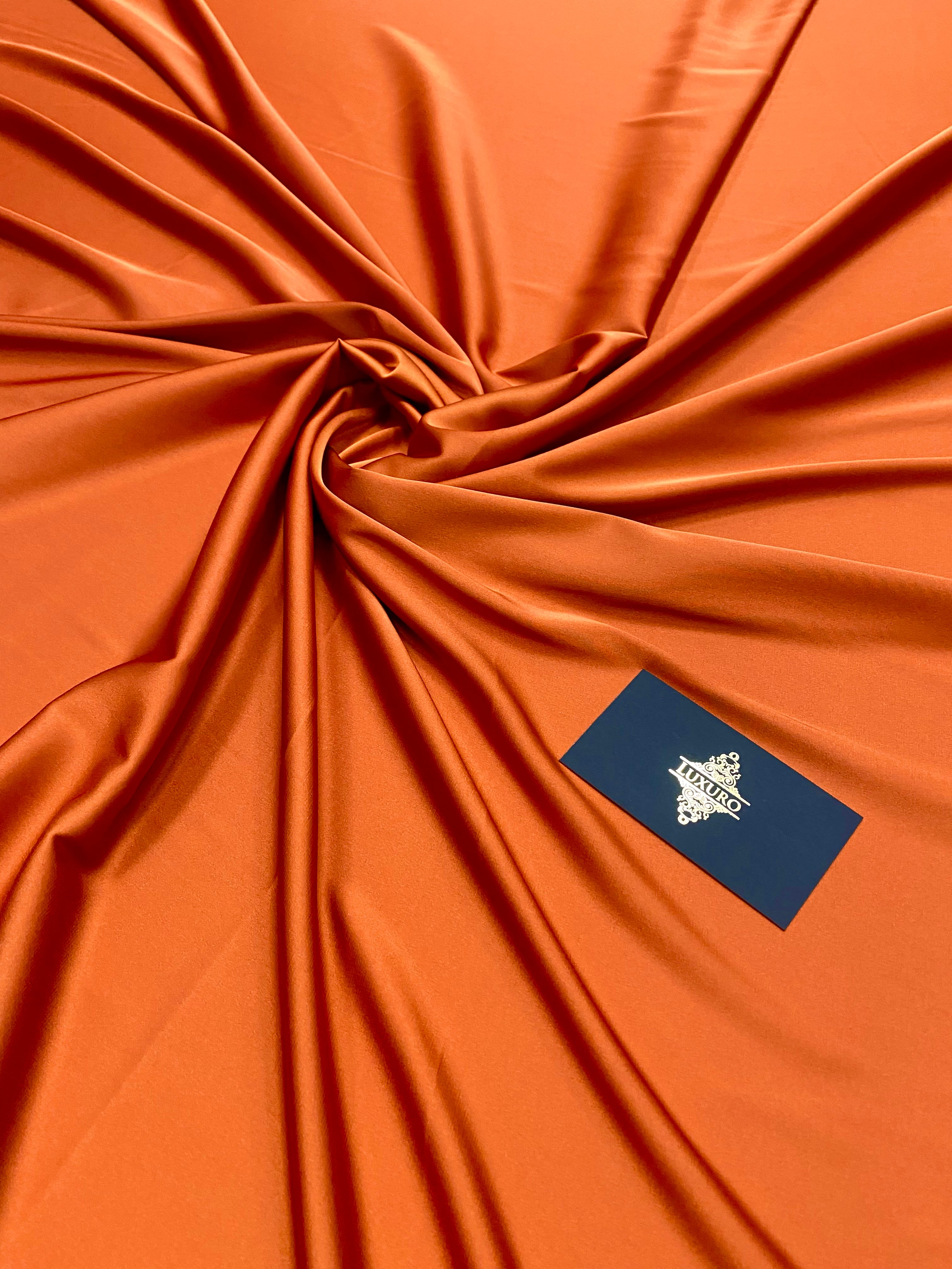 Premium Silky Elastic Satin Terracotta