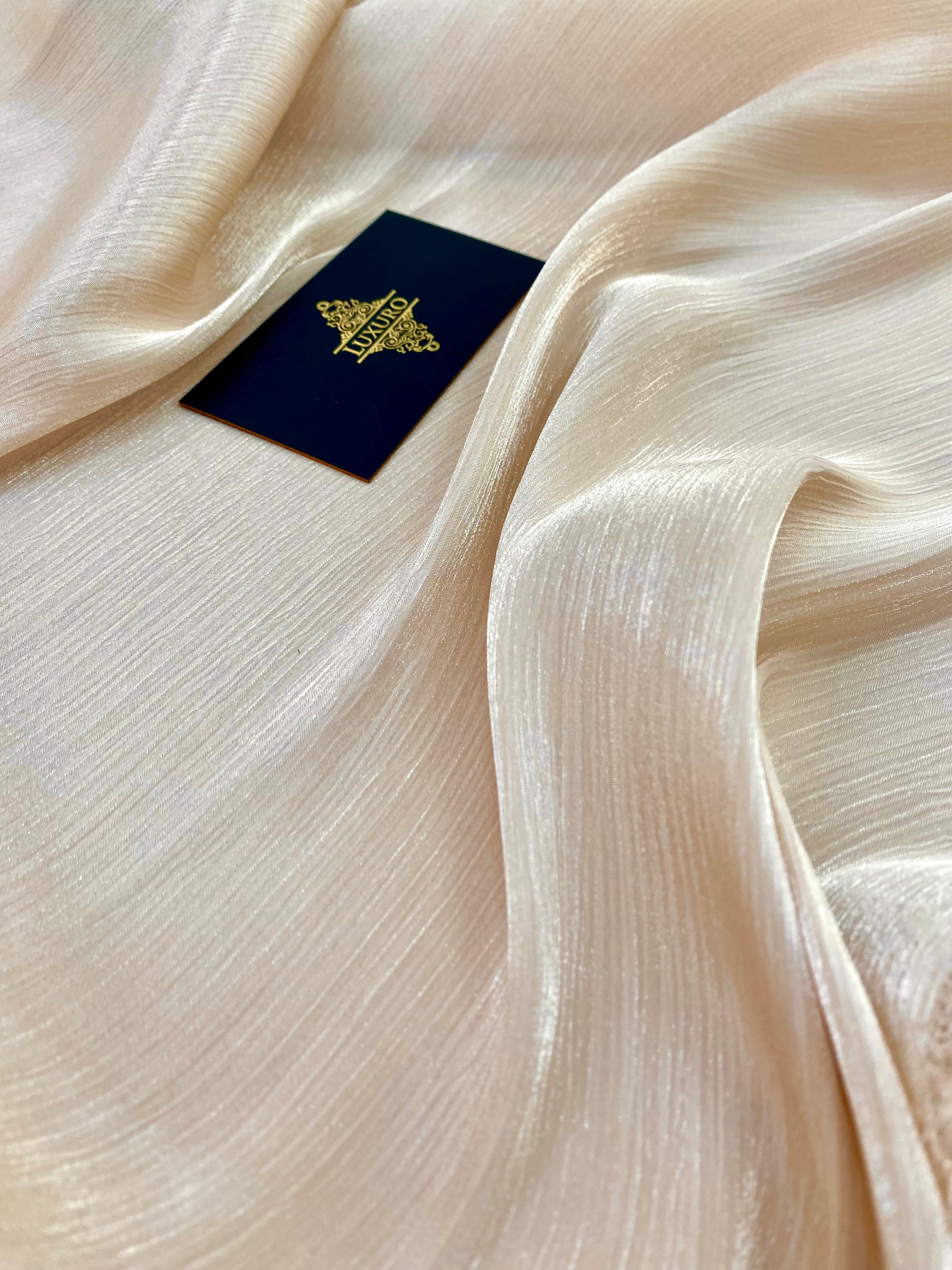 Light Nude Crepe Filmed Veil