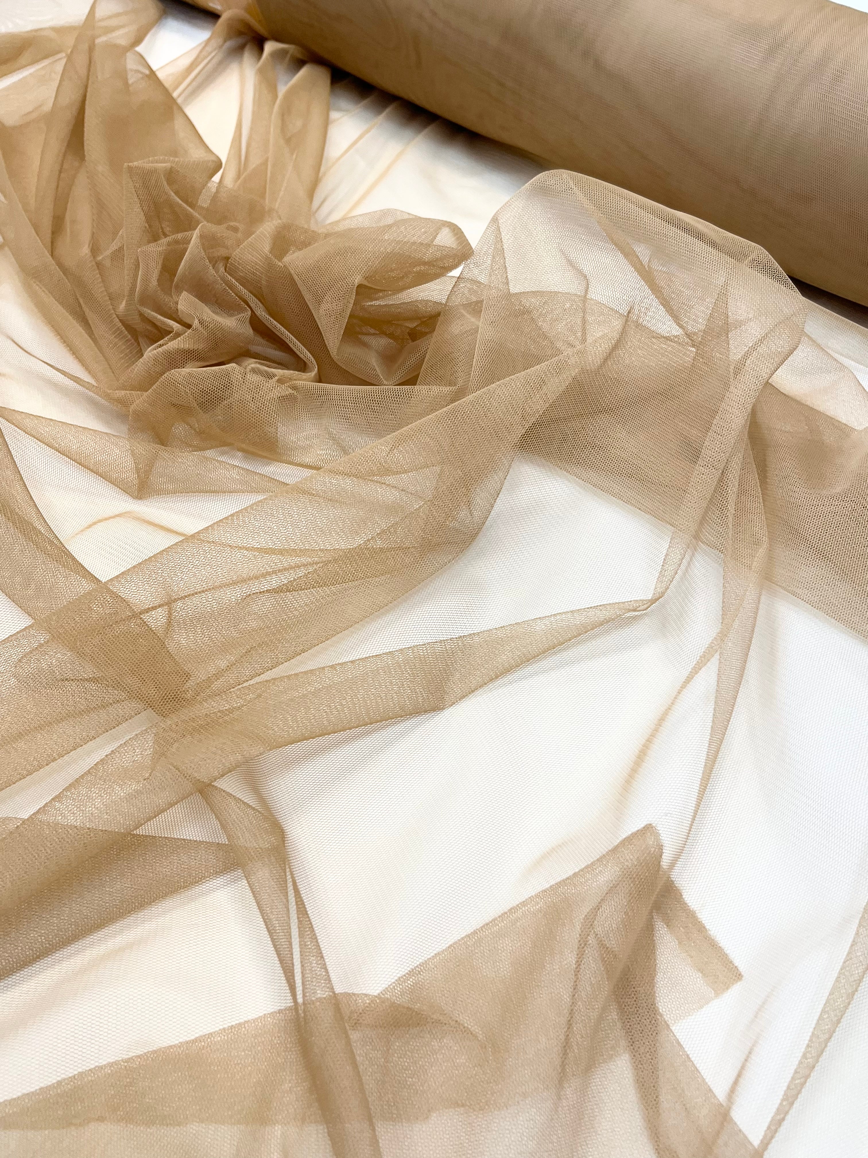Dark Nude Elastic Tulle - 1.5 m Width