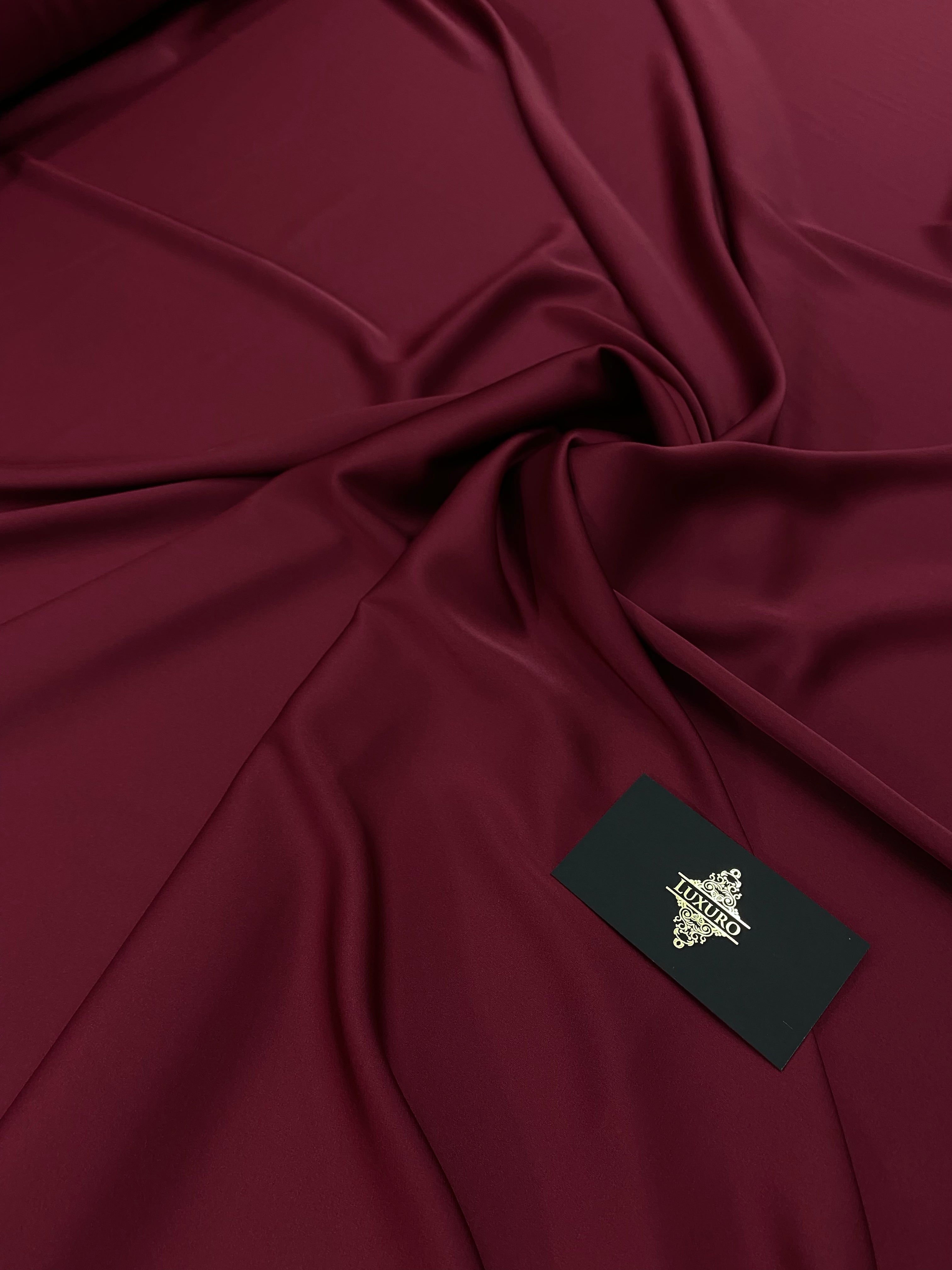 Premium Silky Elastic Satin Bordeaux