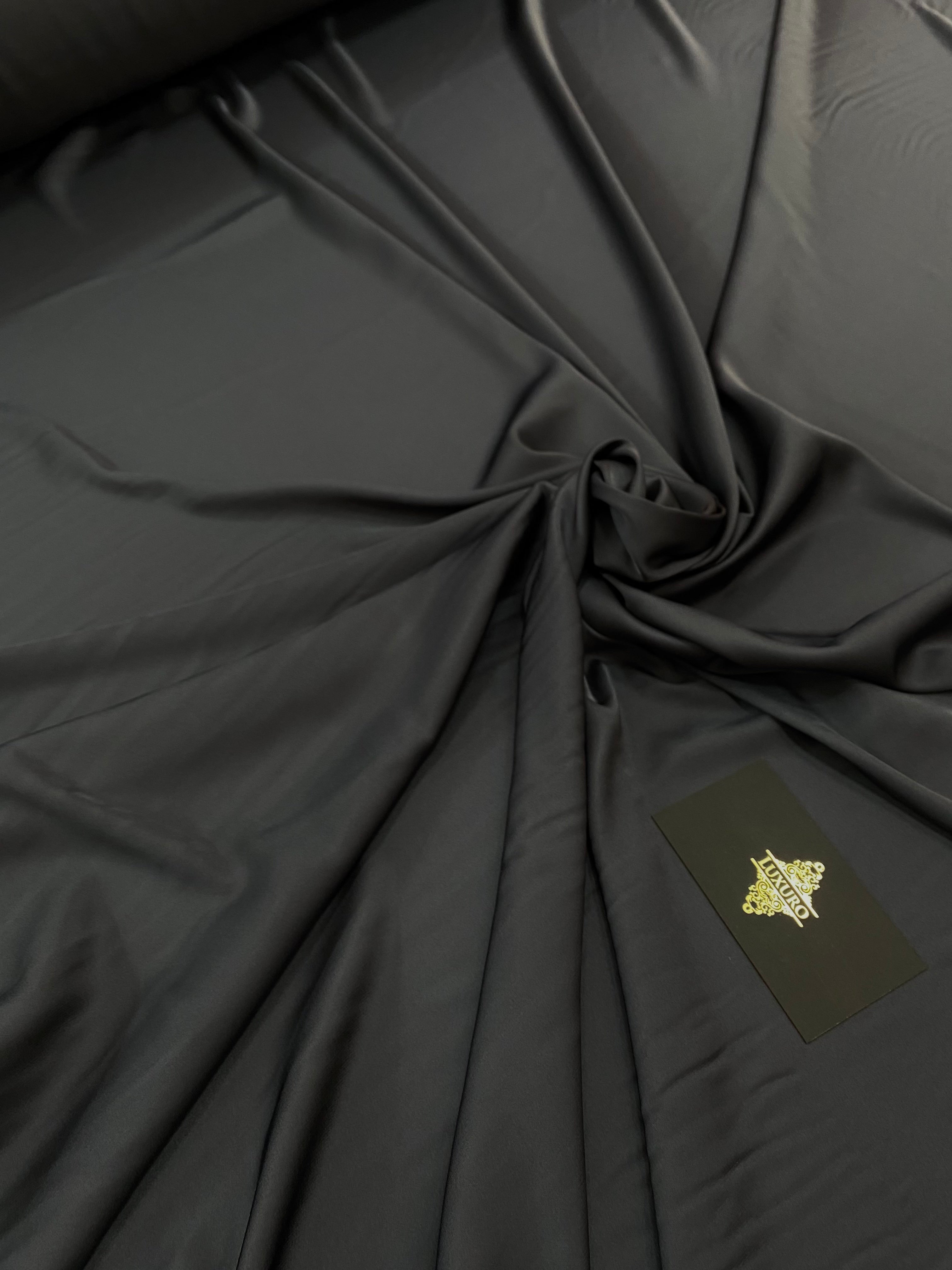 Premium Silky Elastic Satin Anthracite Grey