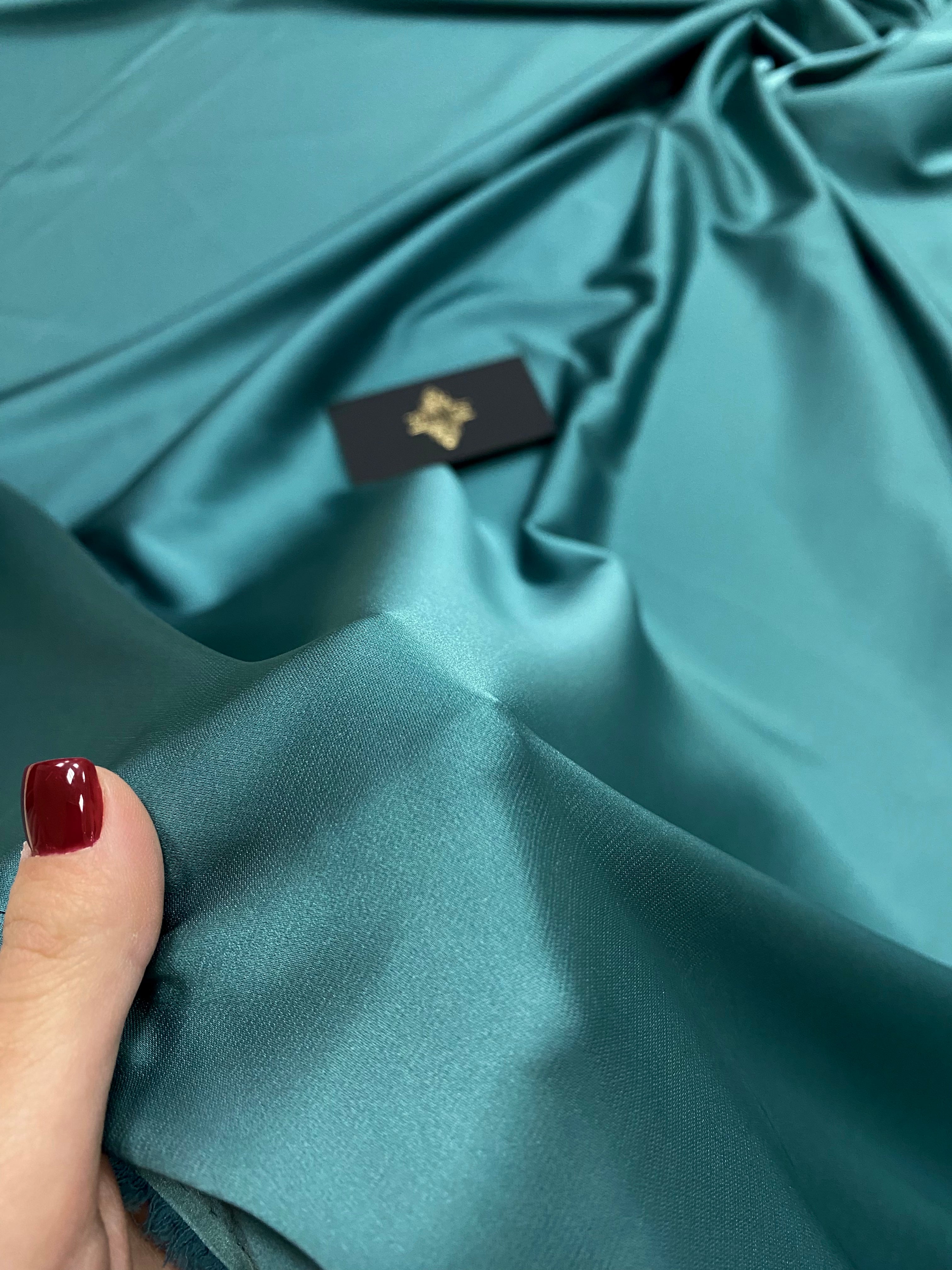 Premium Silky Elastic Satin Navy Green