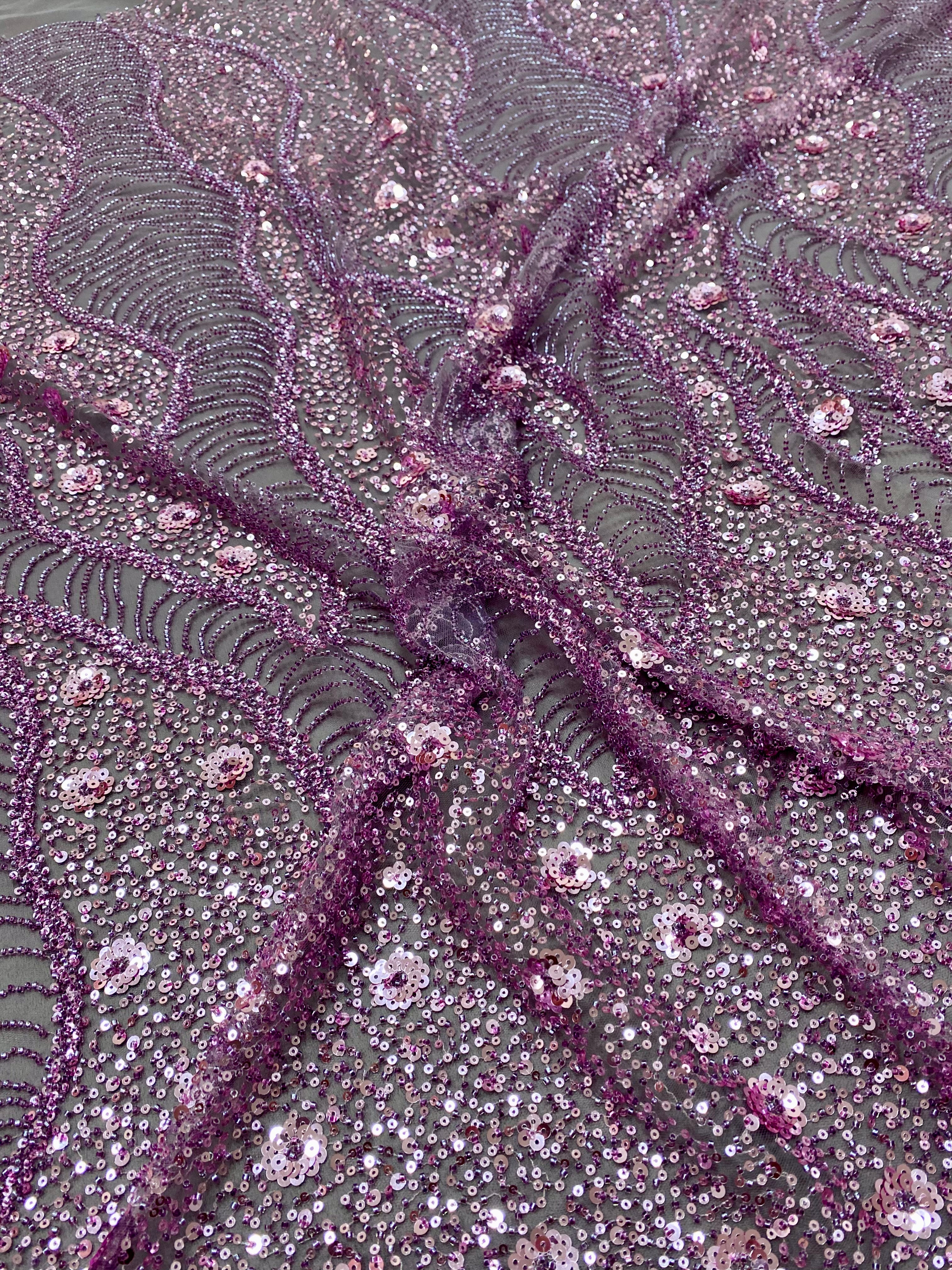 Black Couture Lace, with Beads and Sequins 