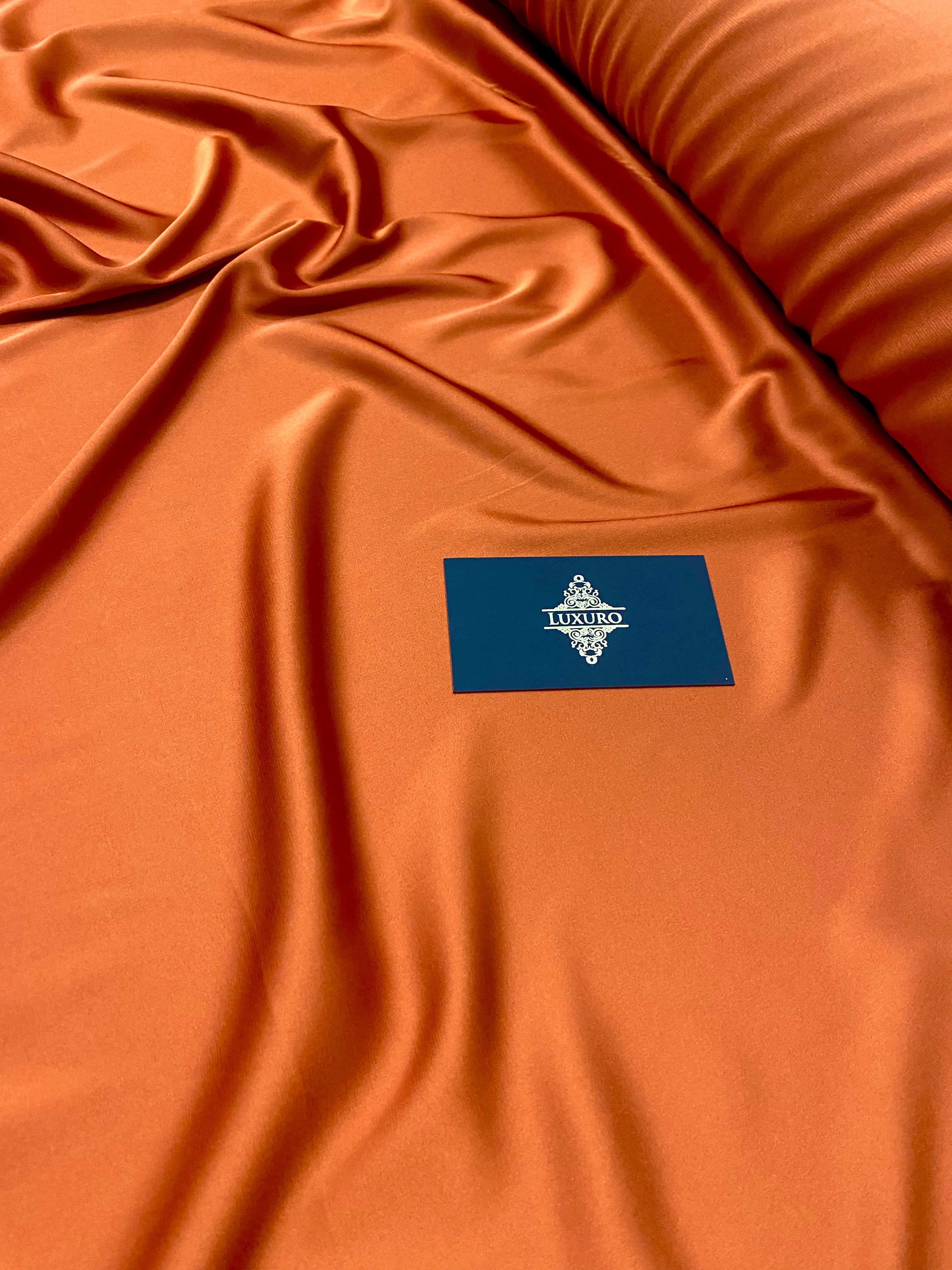 Premium Silky Elastic Satin Terracotta