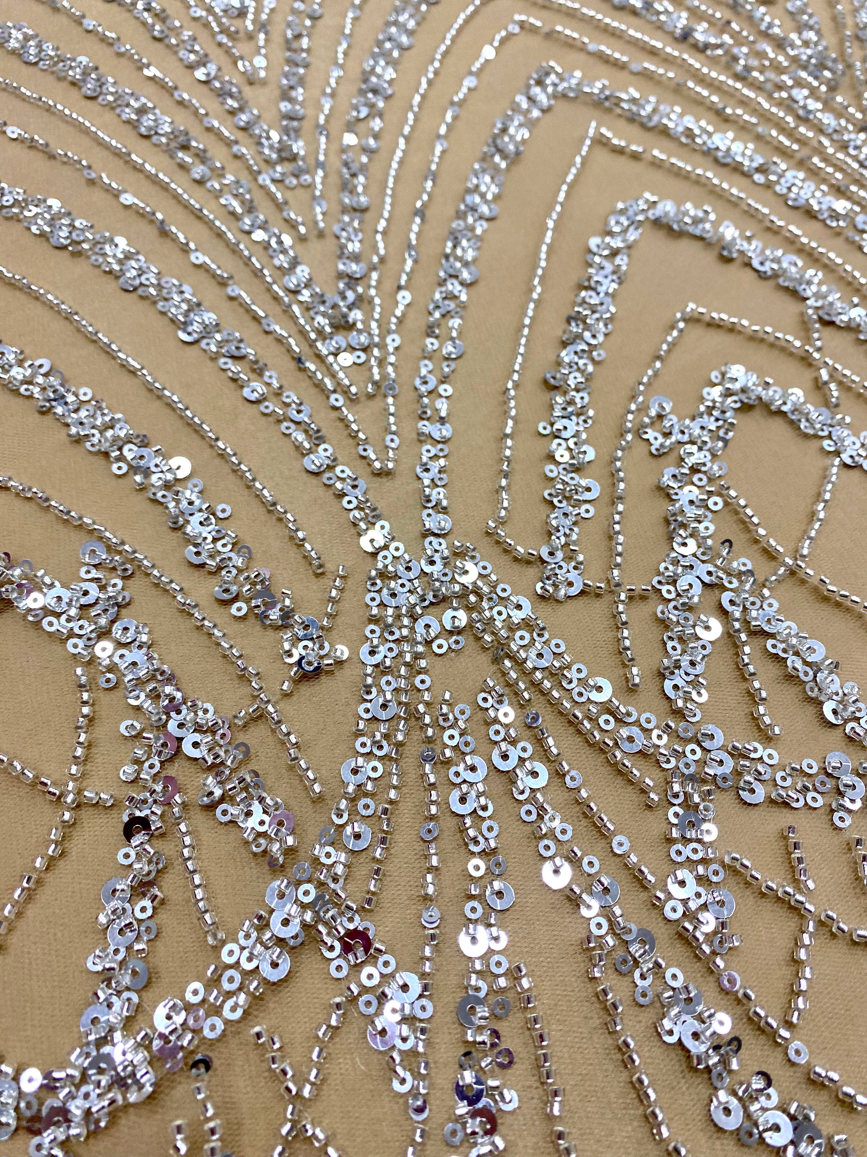 Black Couture Lace, with Beads and Sequins 