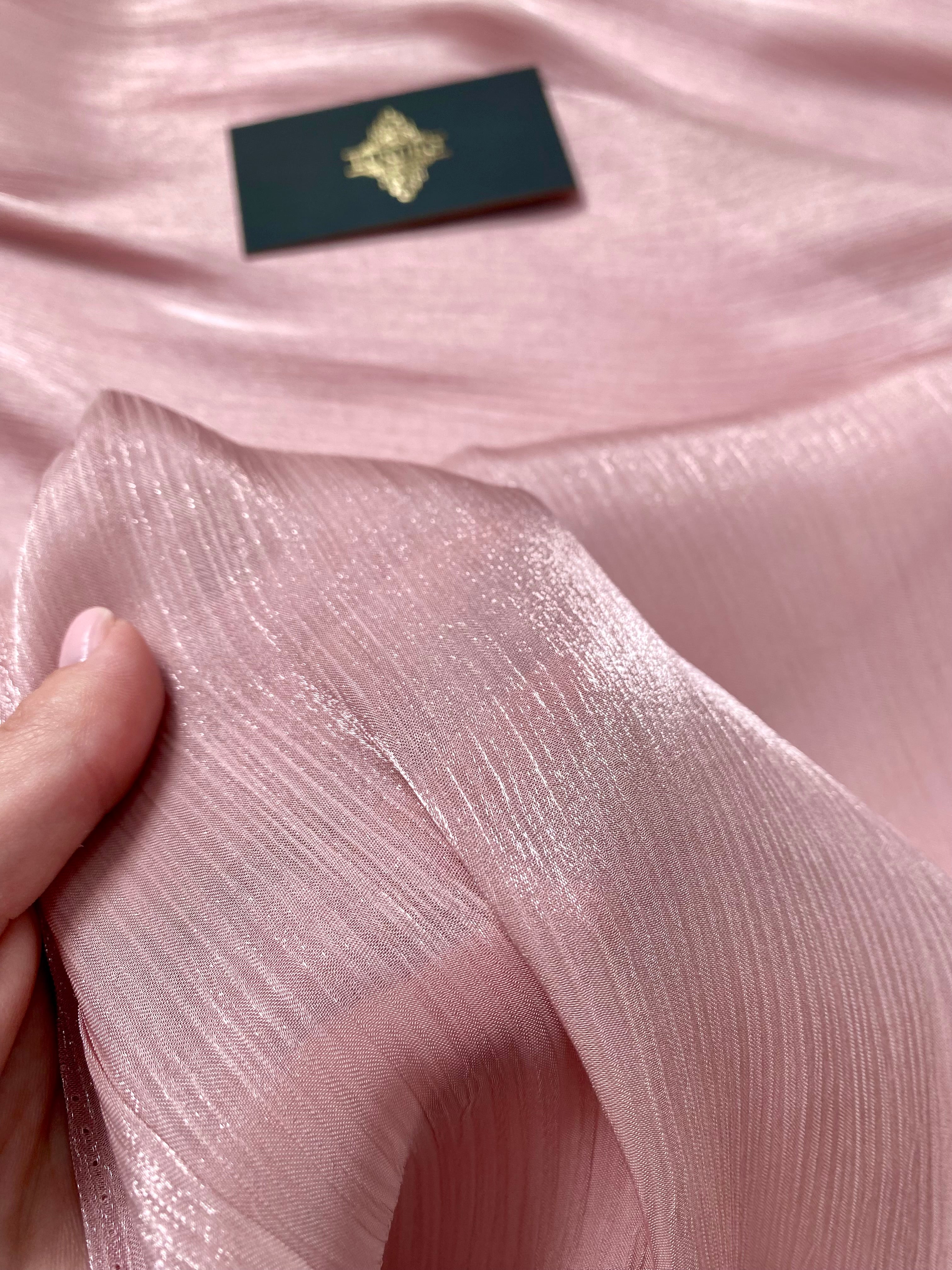 Dusty Pink Crepe Filmed Veil
