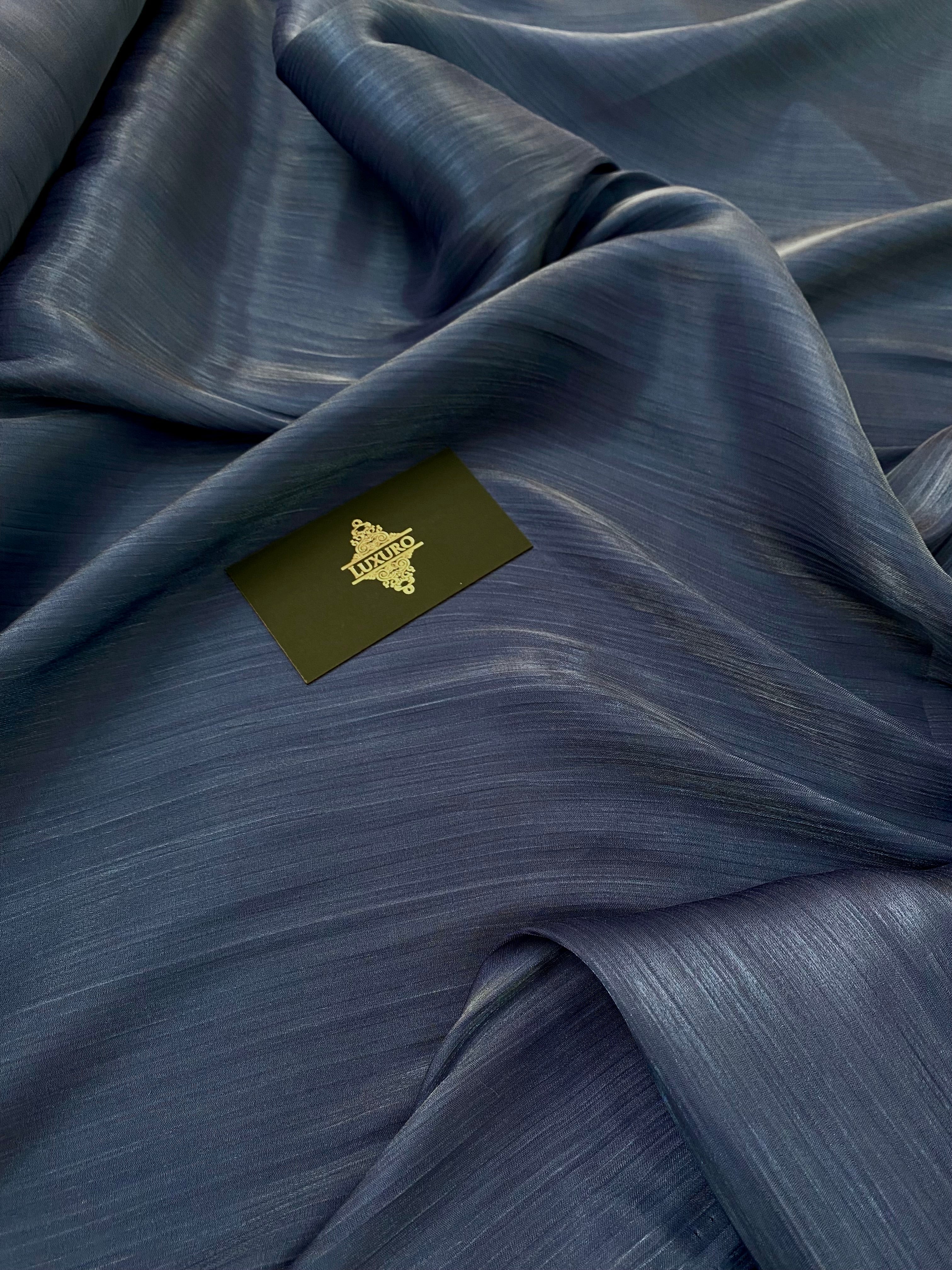 Navy Blue Crepe Filmed Veil