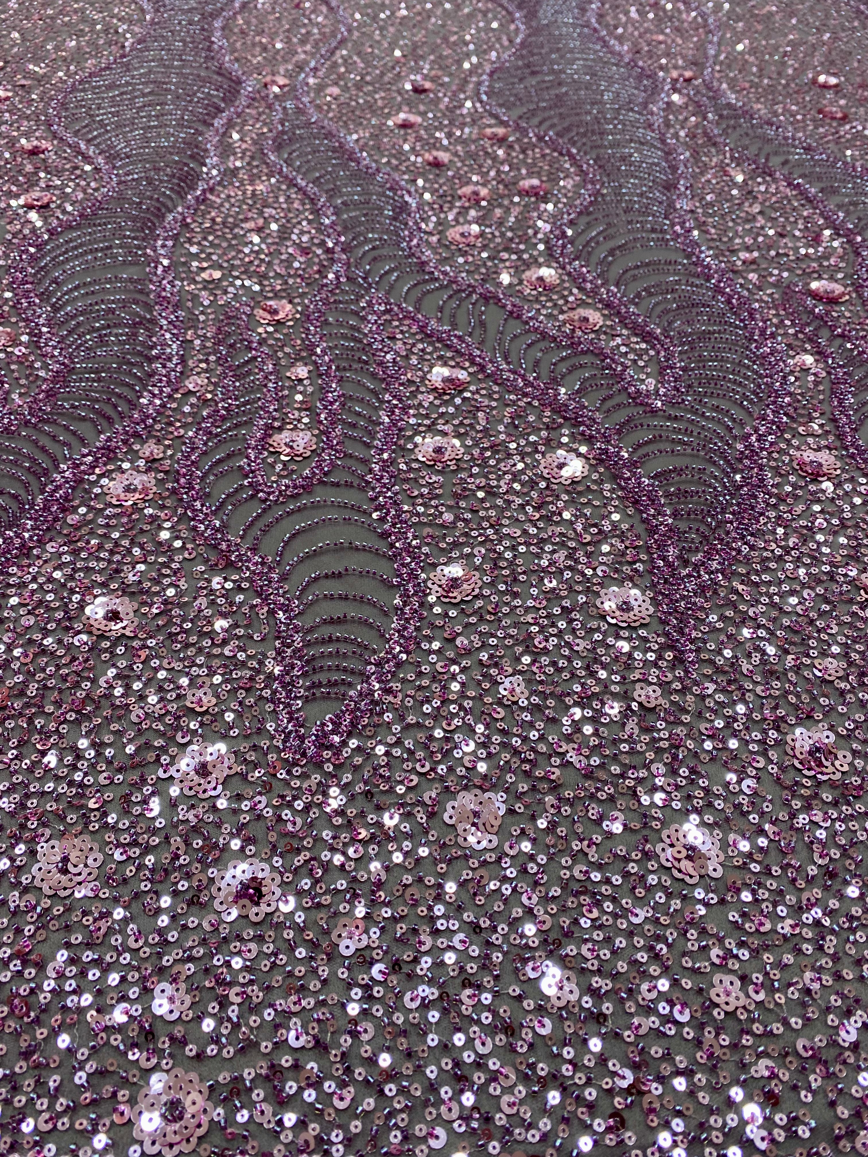 Black Couture Lace, with Beads and Sequins 