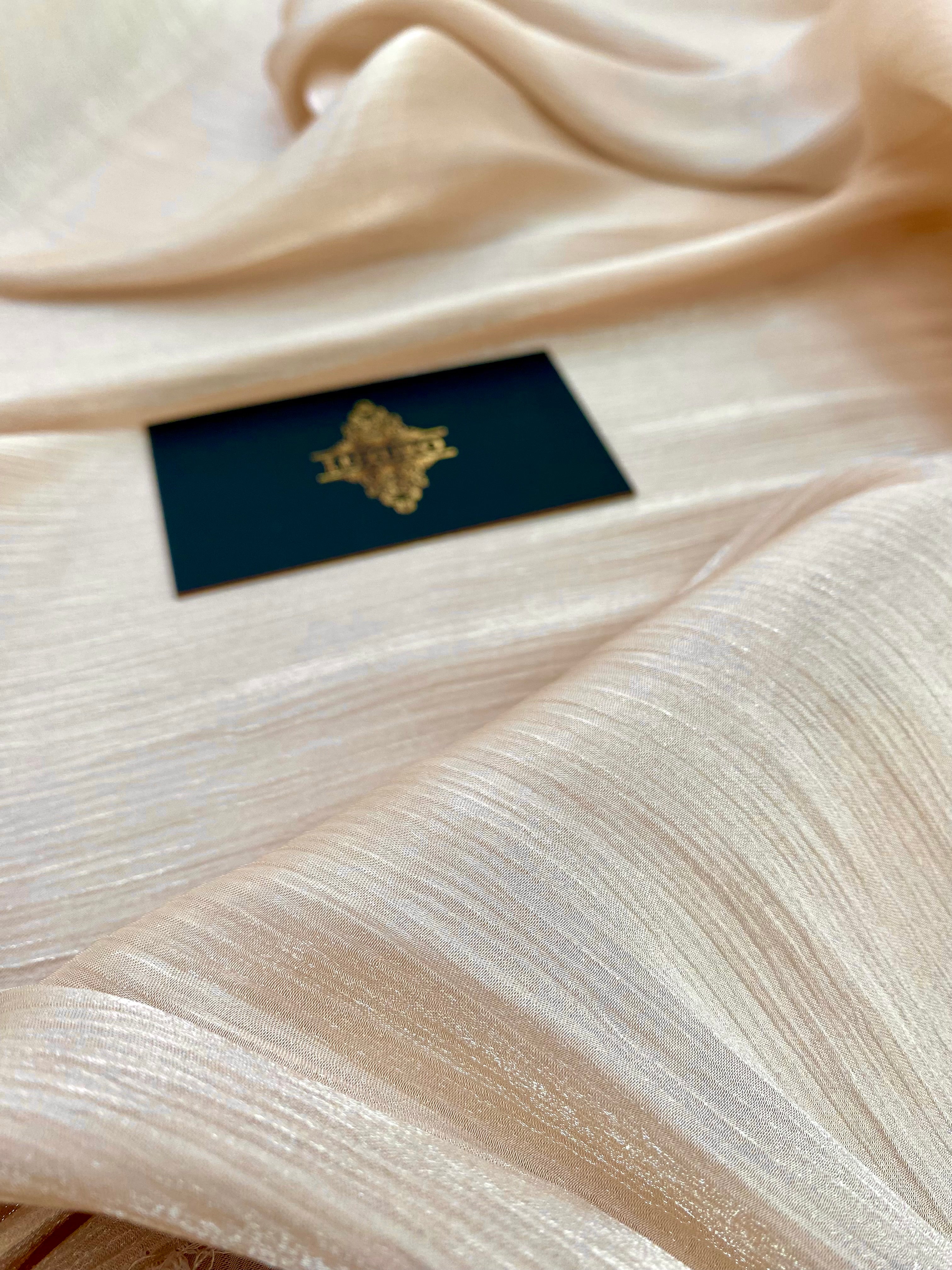 Light Nude Crepe Filmed Veil