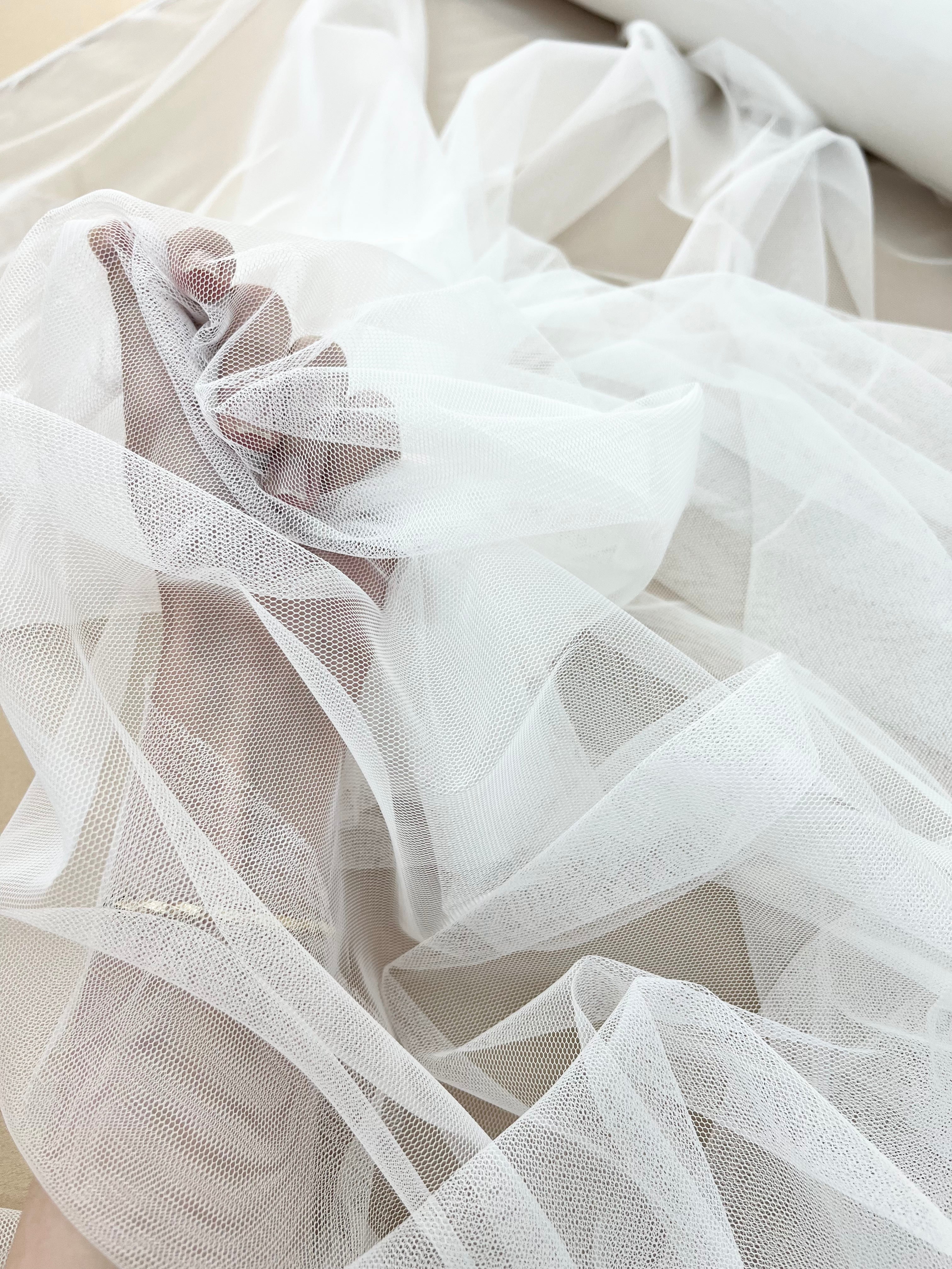 Tulle Elastic Ivory - 1.5 m Width