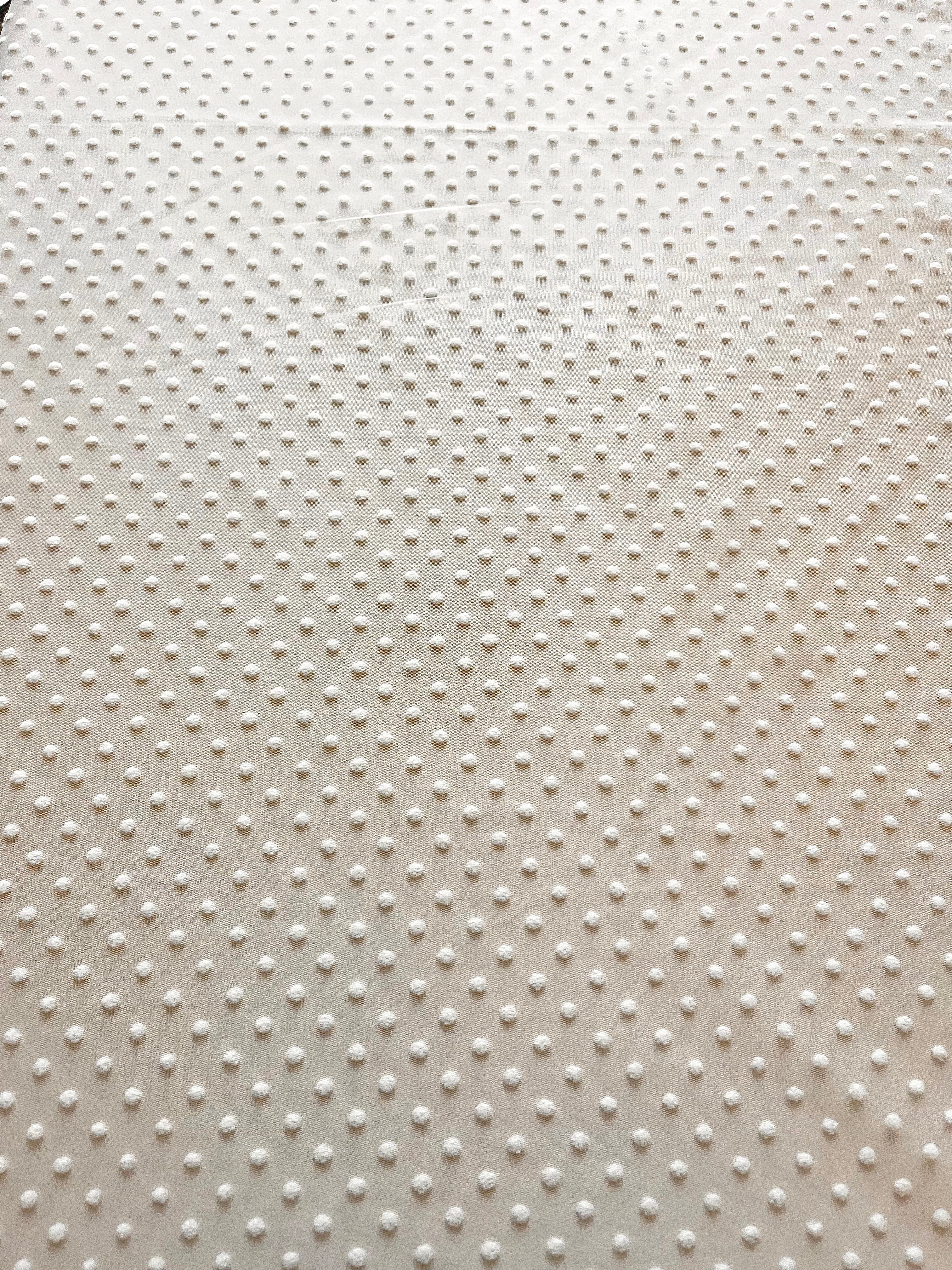 Light Cream Polka Dot Tulle - 1.5 m Width