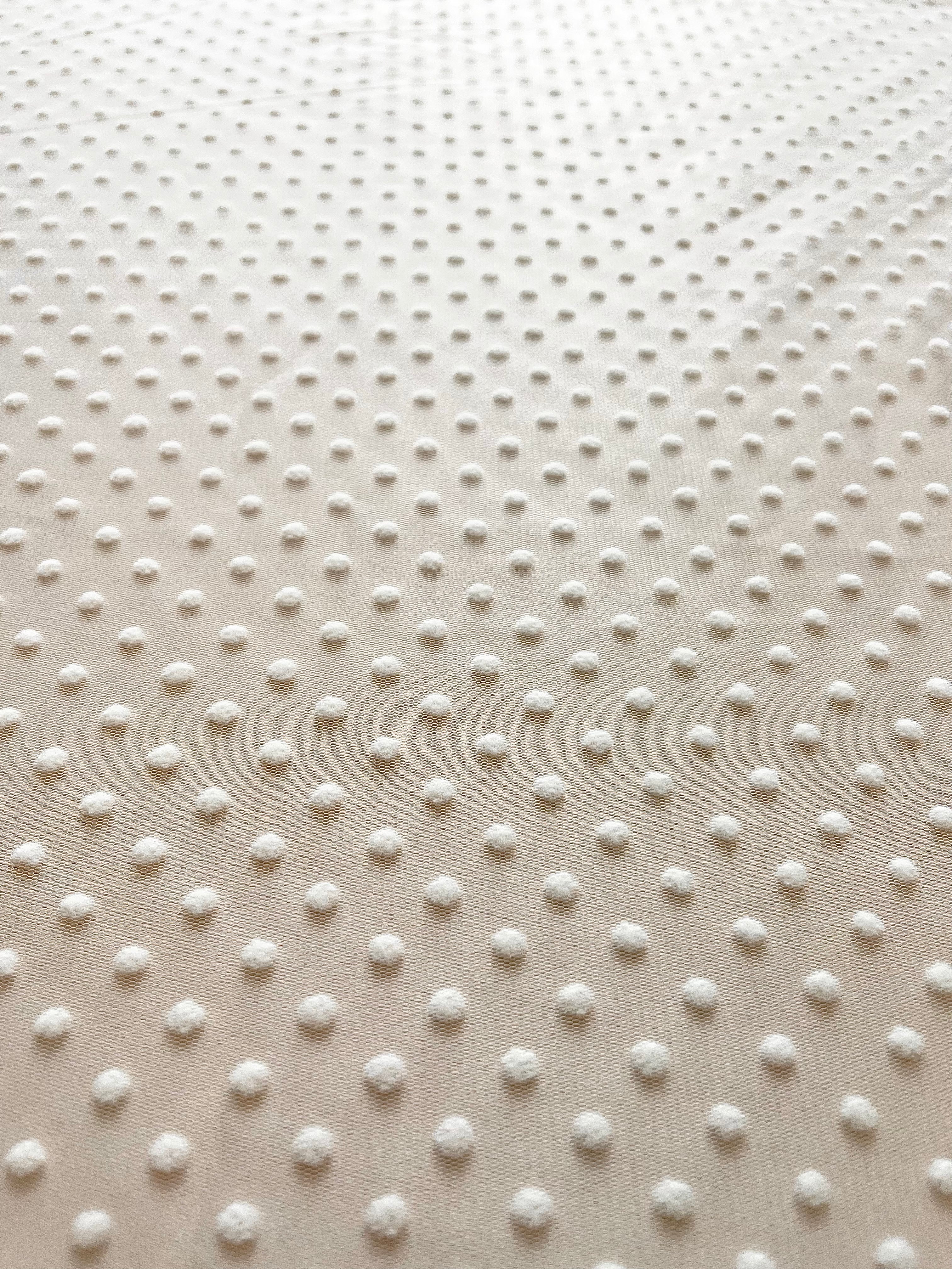 Light Cream Polka Dot Tulle - 1.5 m Width